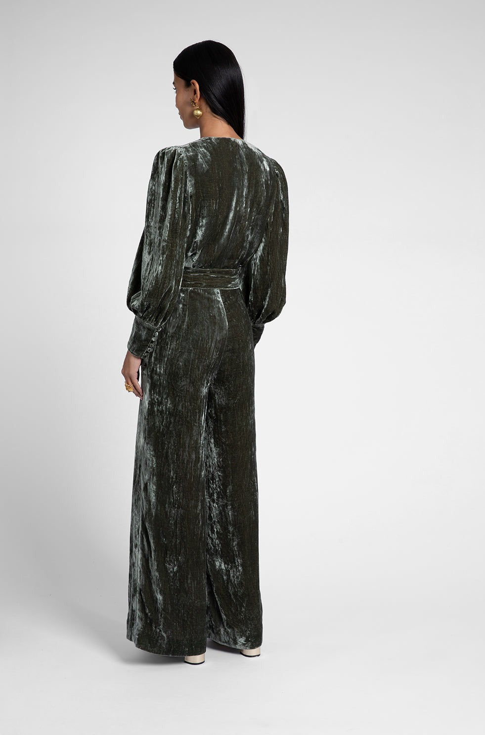 Maisie Moss Velvet Jumpsuit