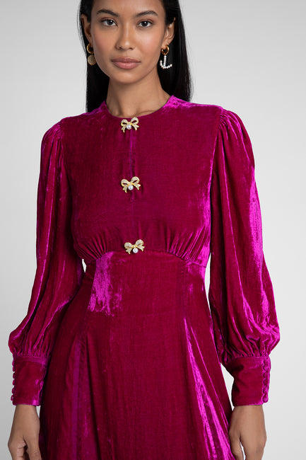 Berry velvet on sale dress