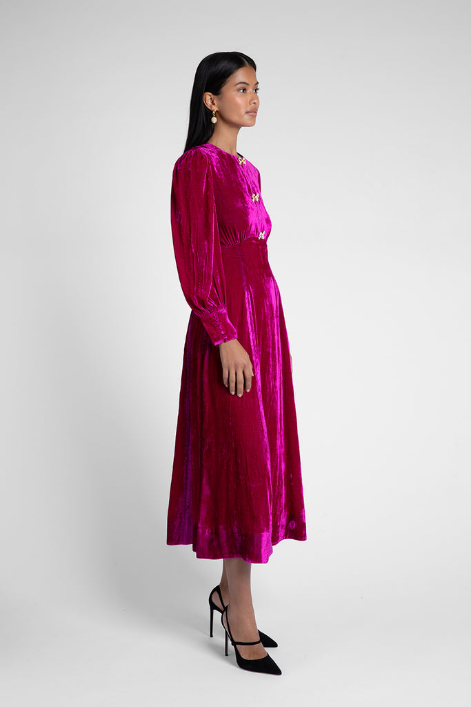 Posey Berry Velvet Dress
