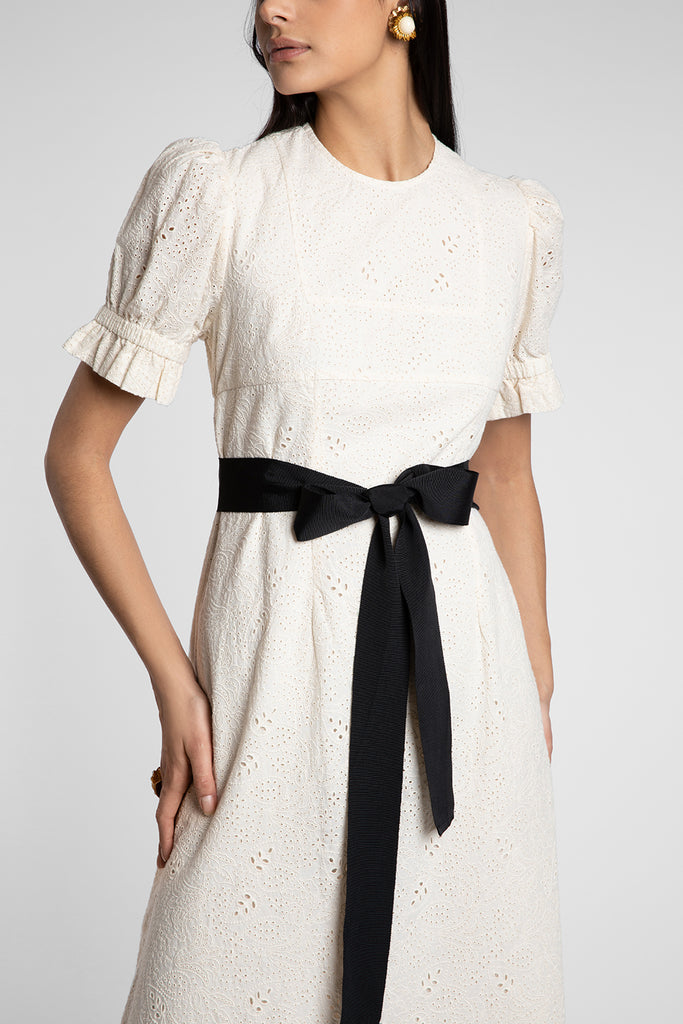 Dorothy Milk Broderie Dress