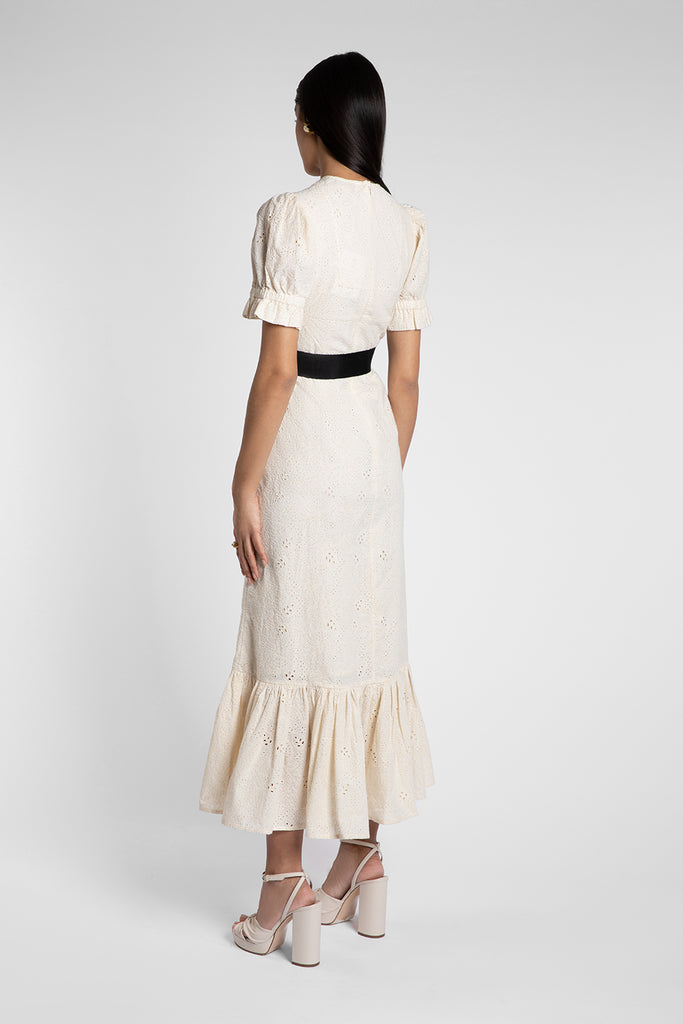 Dorothy Milk Broderie Dress
