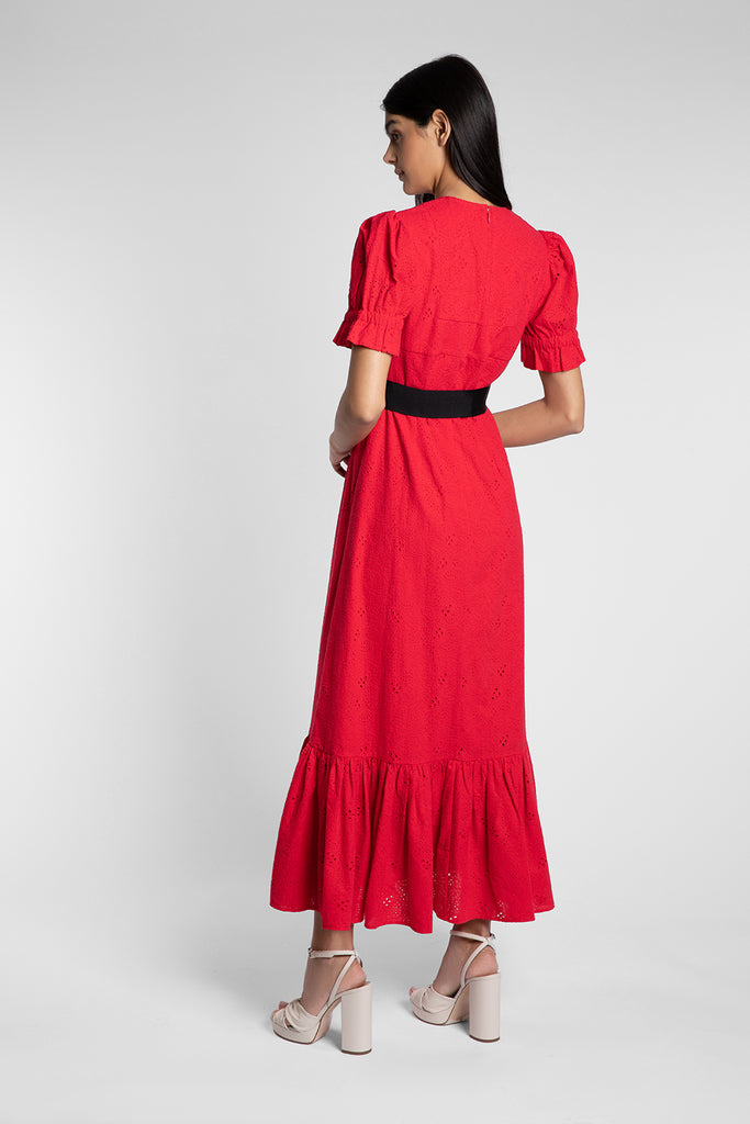 Dorothy Red Broderie Dress