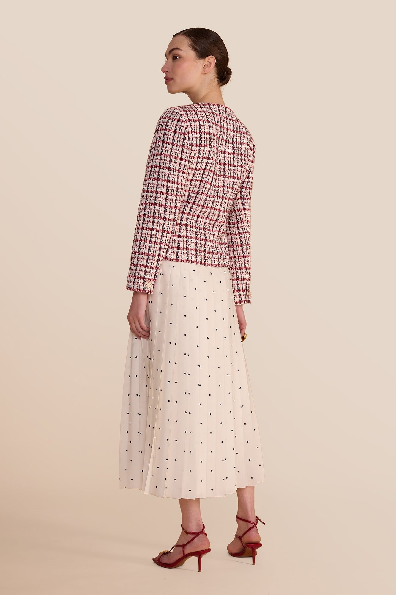 Fern Polka Dot Pleated Skirt