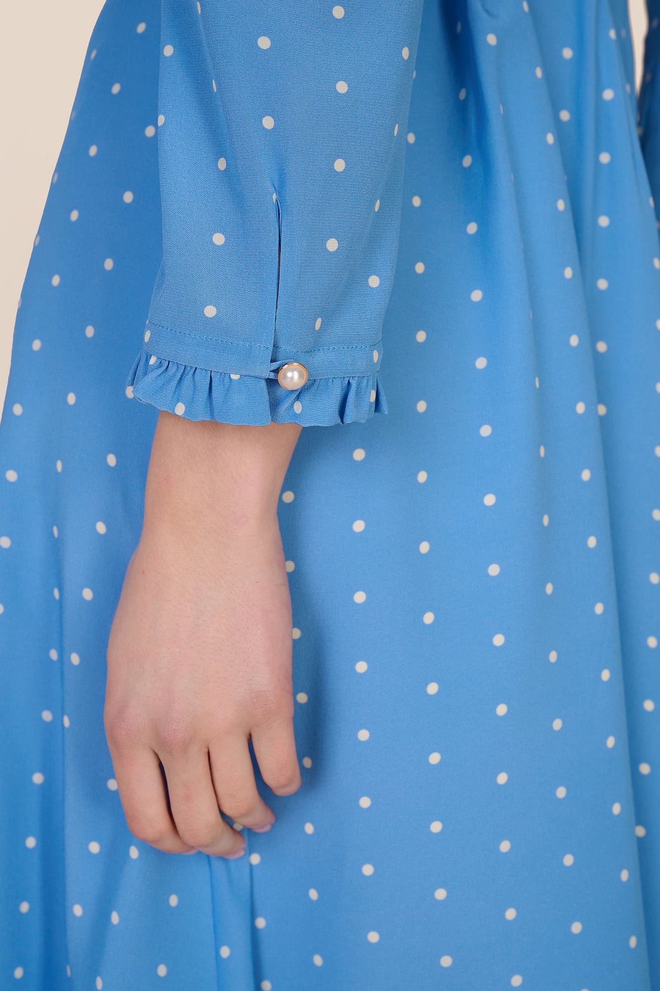 Christina Cornflower Polka Dot Dress