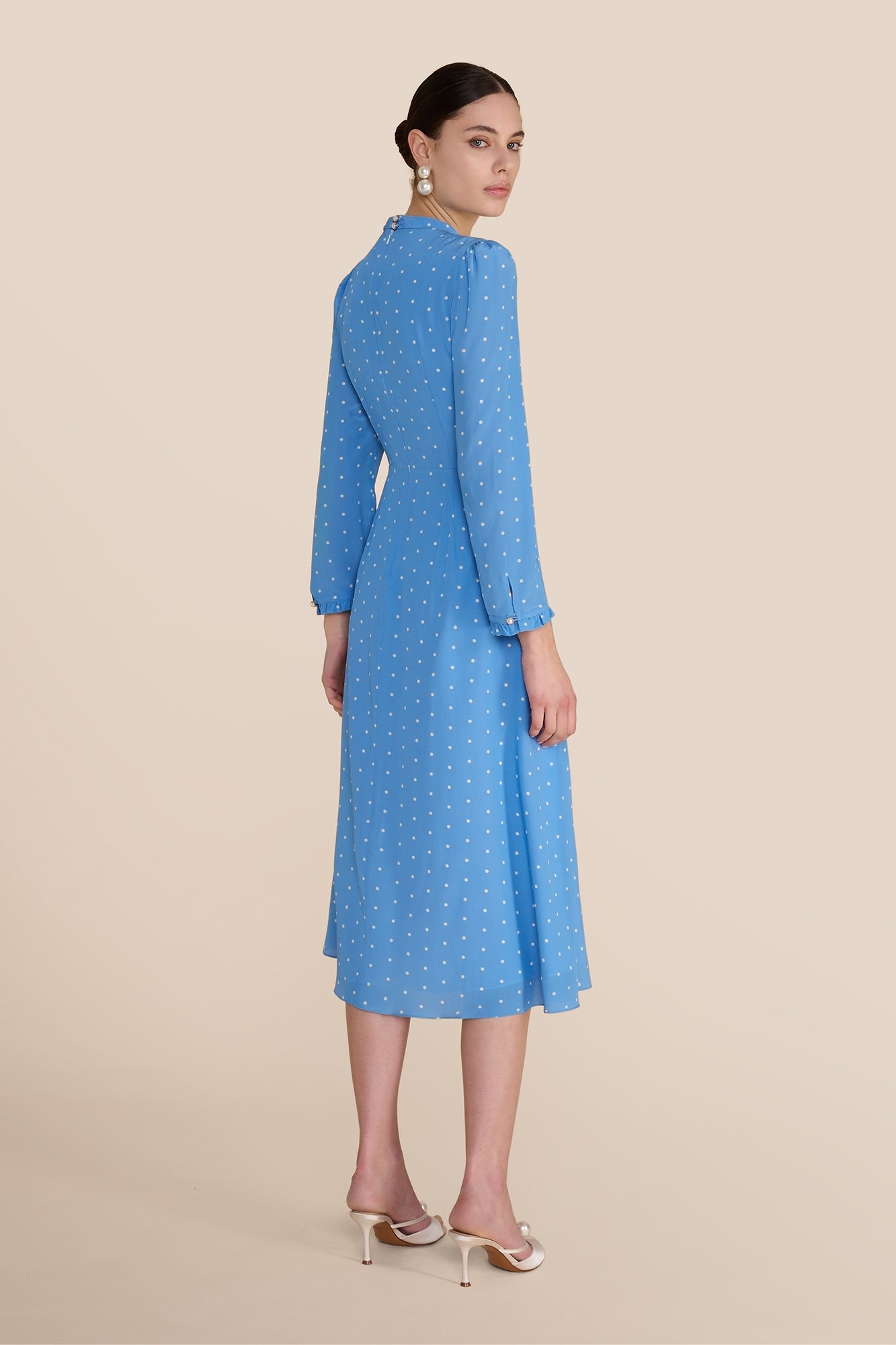 Christina Cornflower Polka Dot Dress