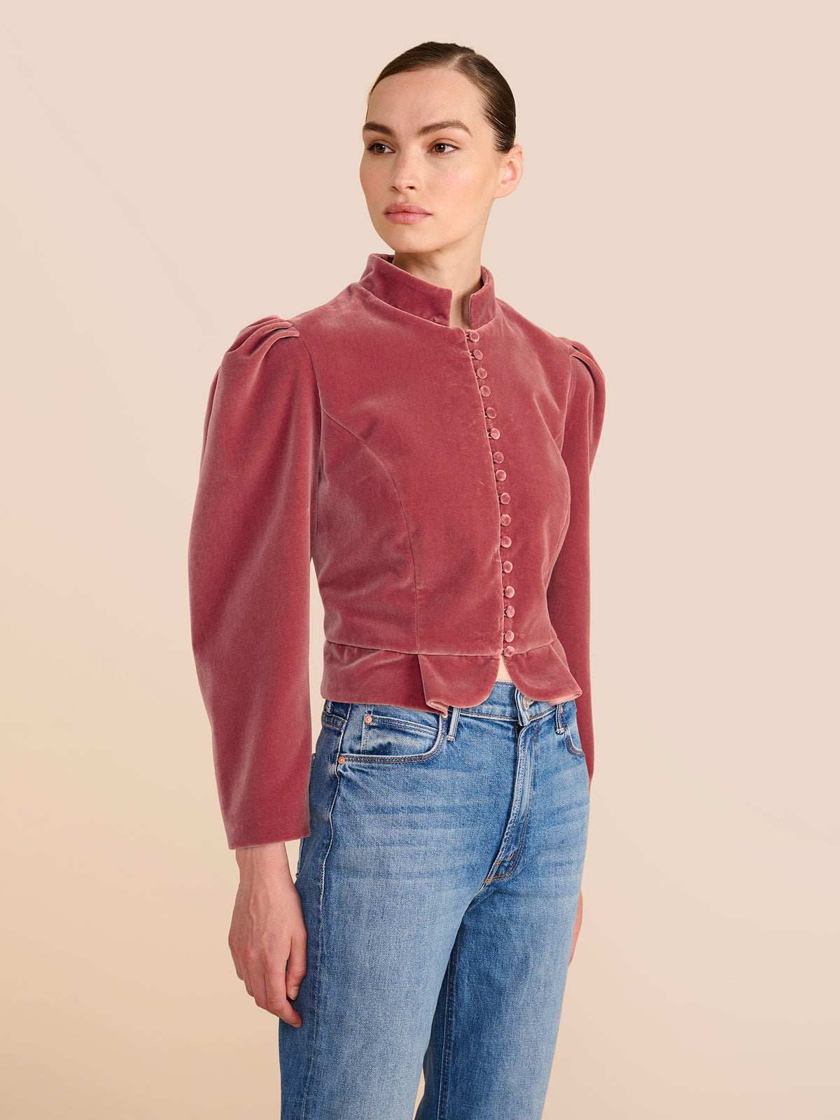 Carmen Pink Velvet Jacket