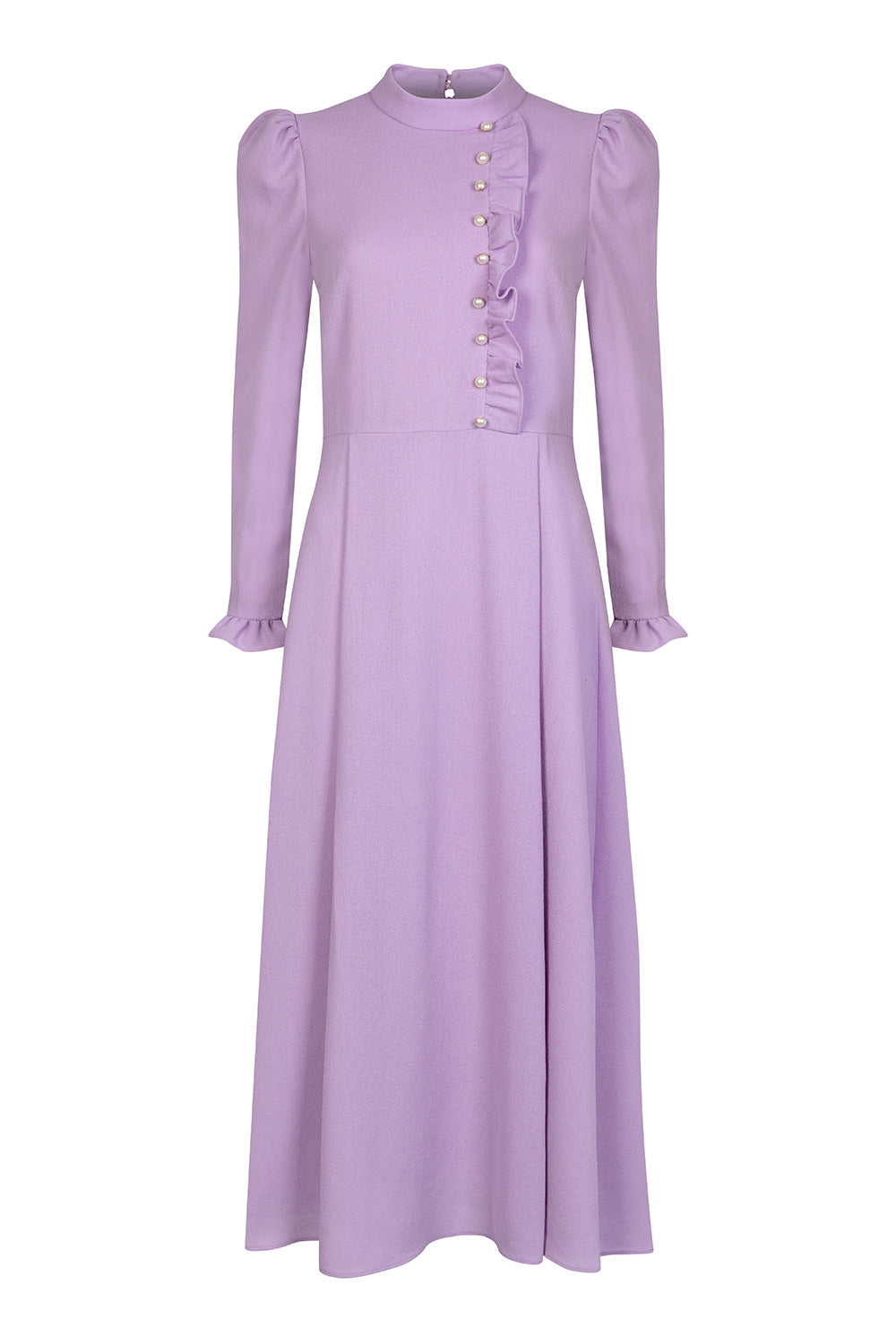 Christina Lilac Wool Crepe Dress