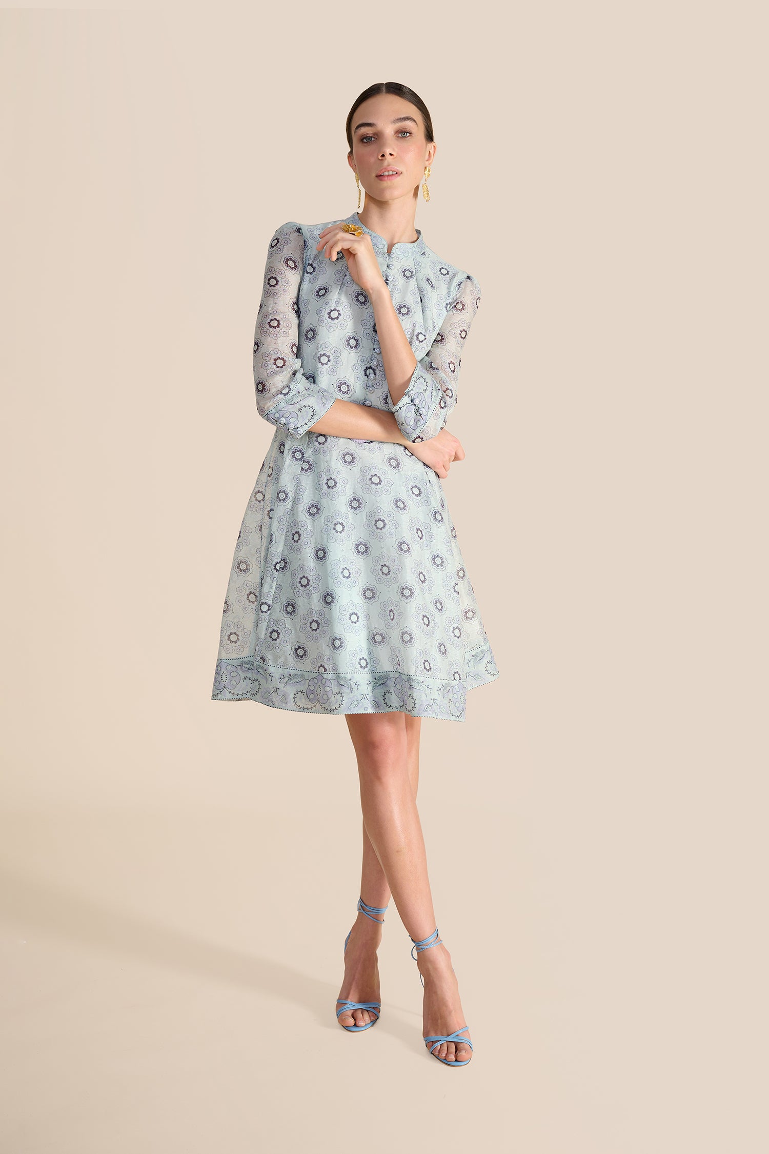 Josie Blue Floral Bandana Dress