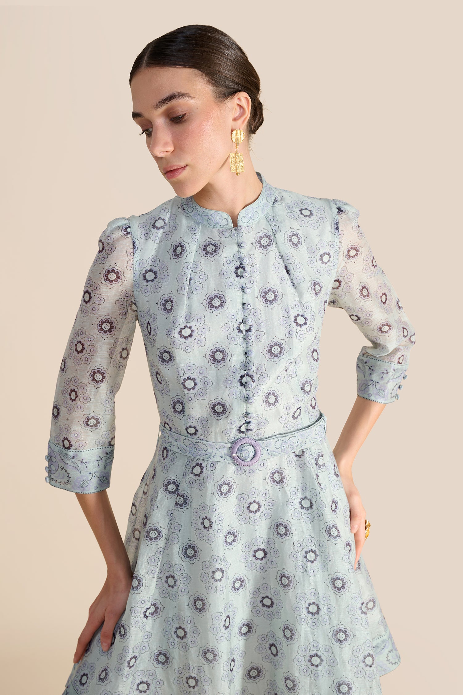 Josie Blue Floral Bandana Dress
