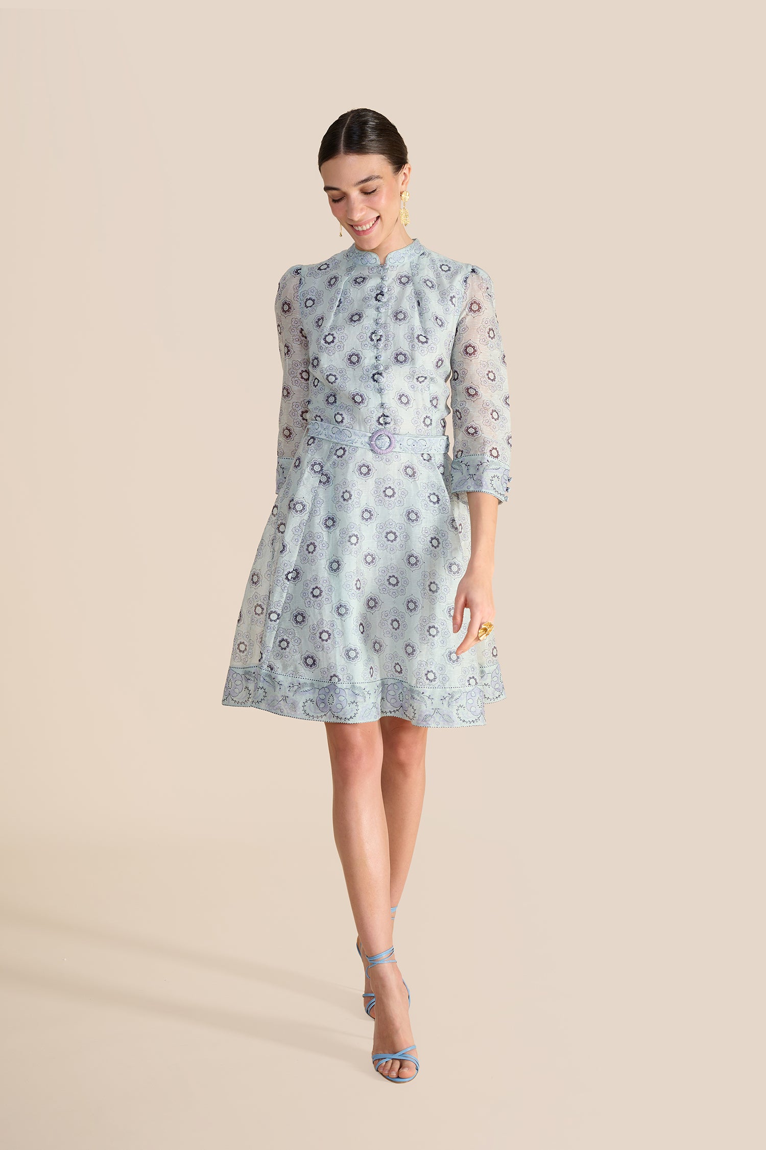 Josie Blue Floral Bandana Dress