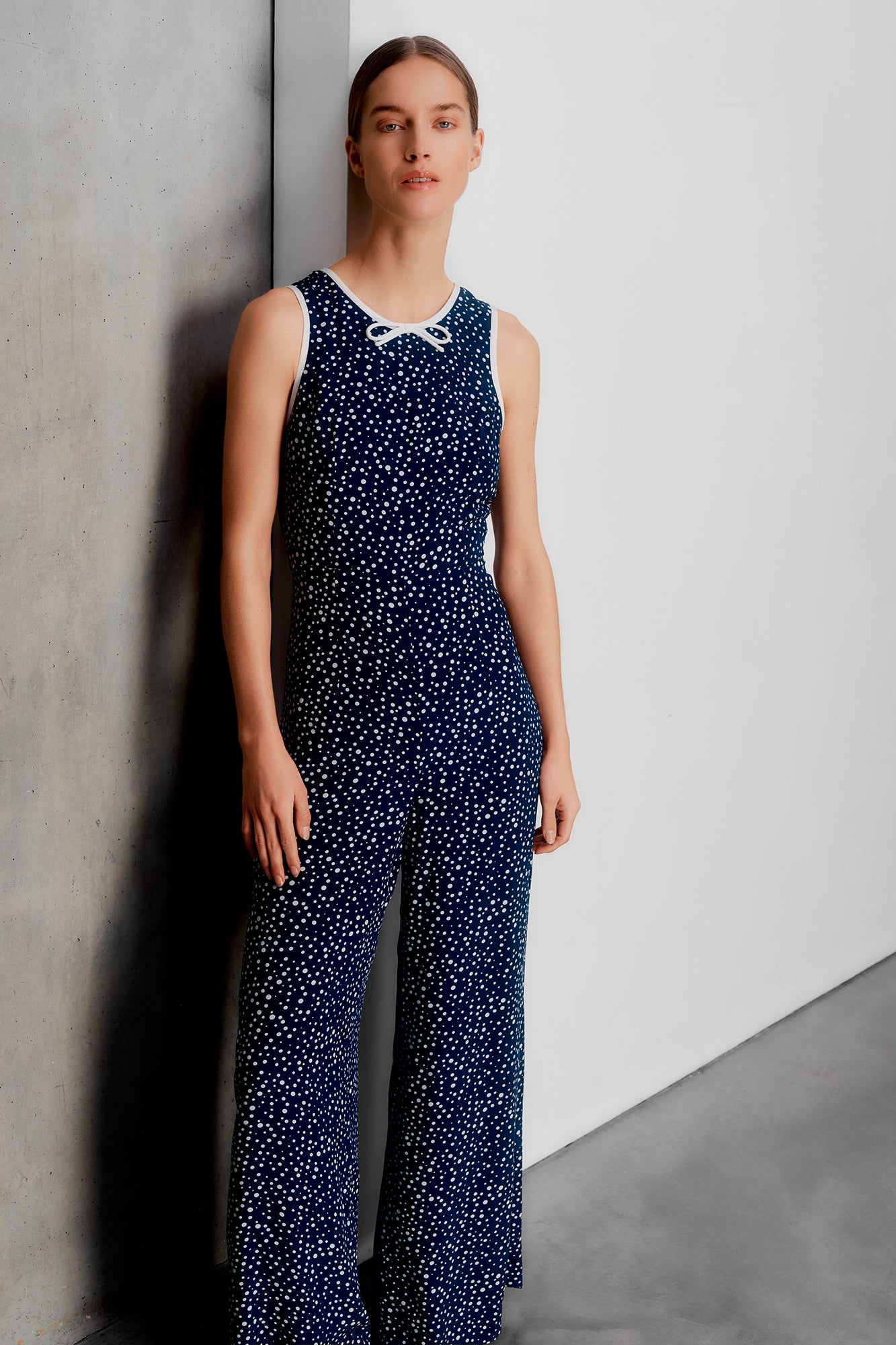 Delilah Navy Polka Jumpsuit
