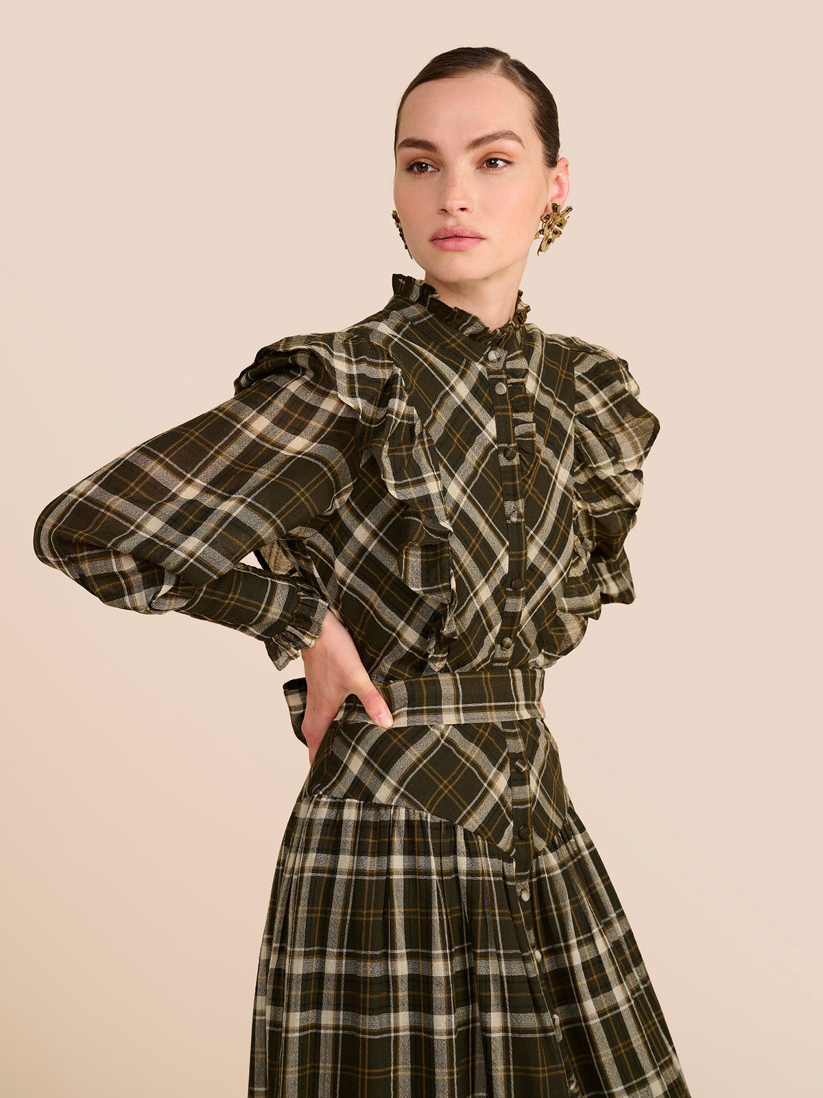 Diane Green Check Dress