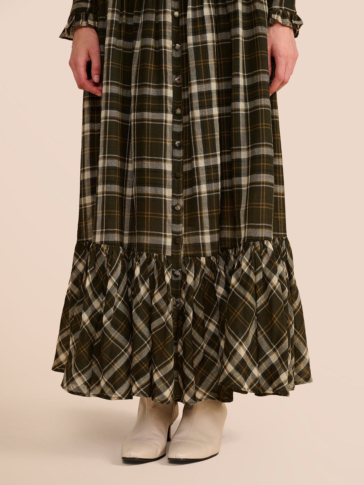 Diane Green Check Dress