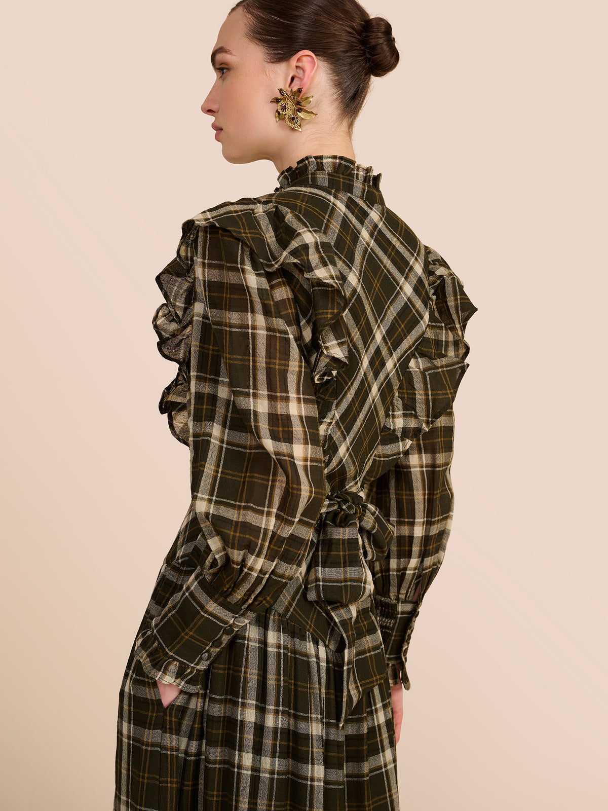 Diane Green Check Dress