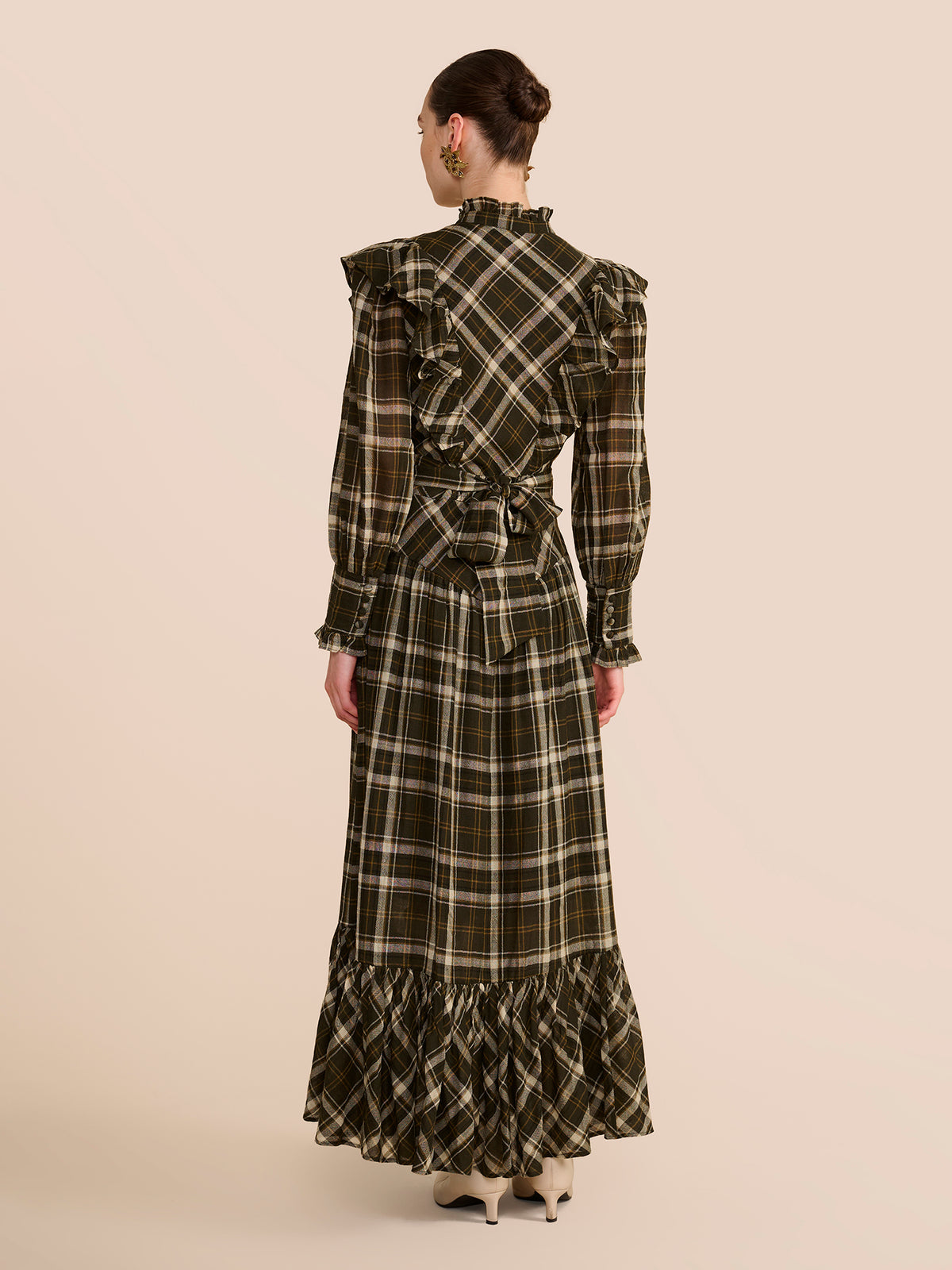 Diane Green Check Dress