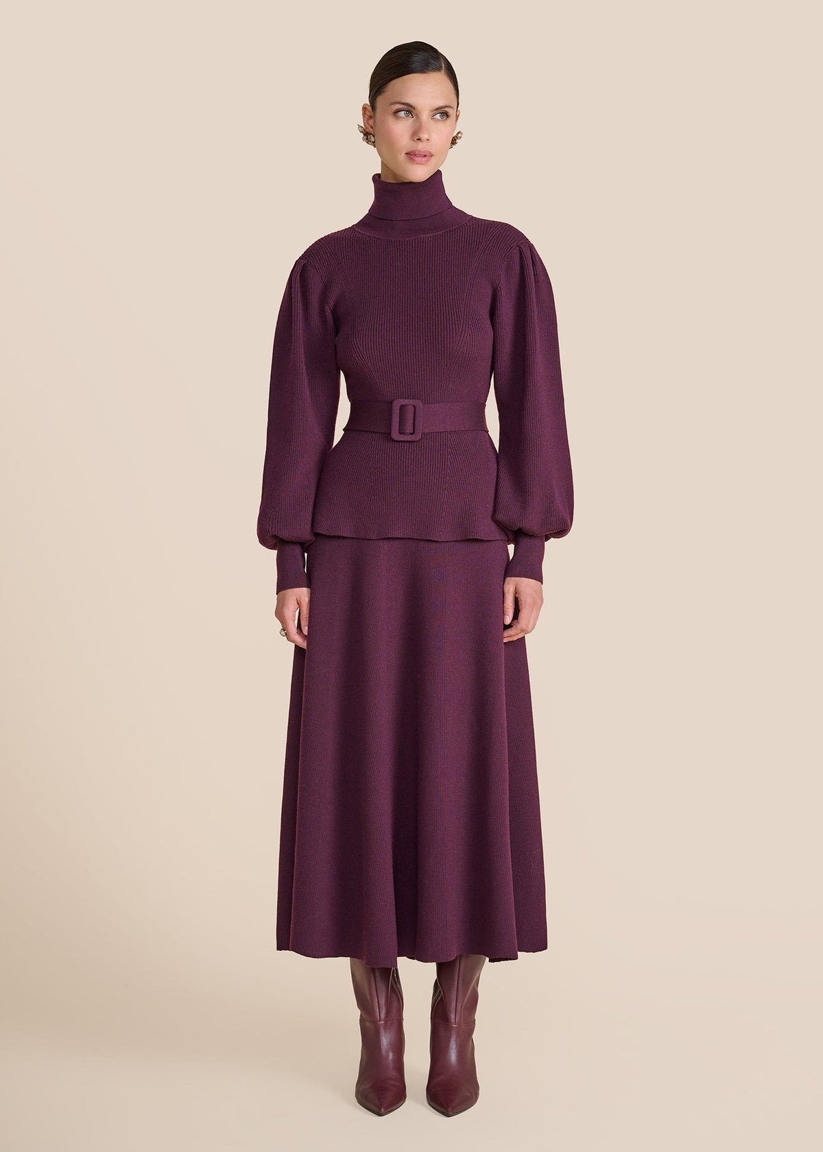 Eliza Plum Knit Skirt