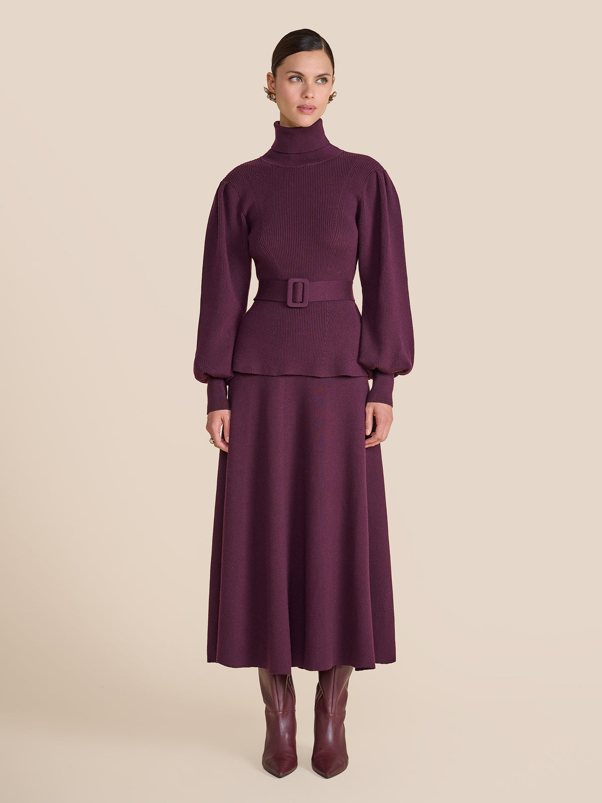 Eliza Plum Knit Skirt