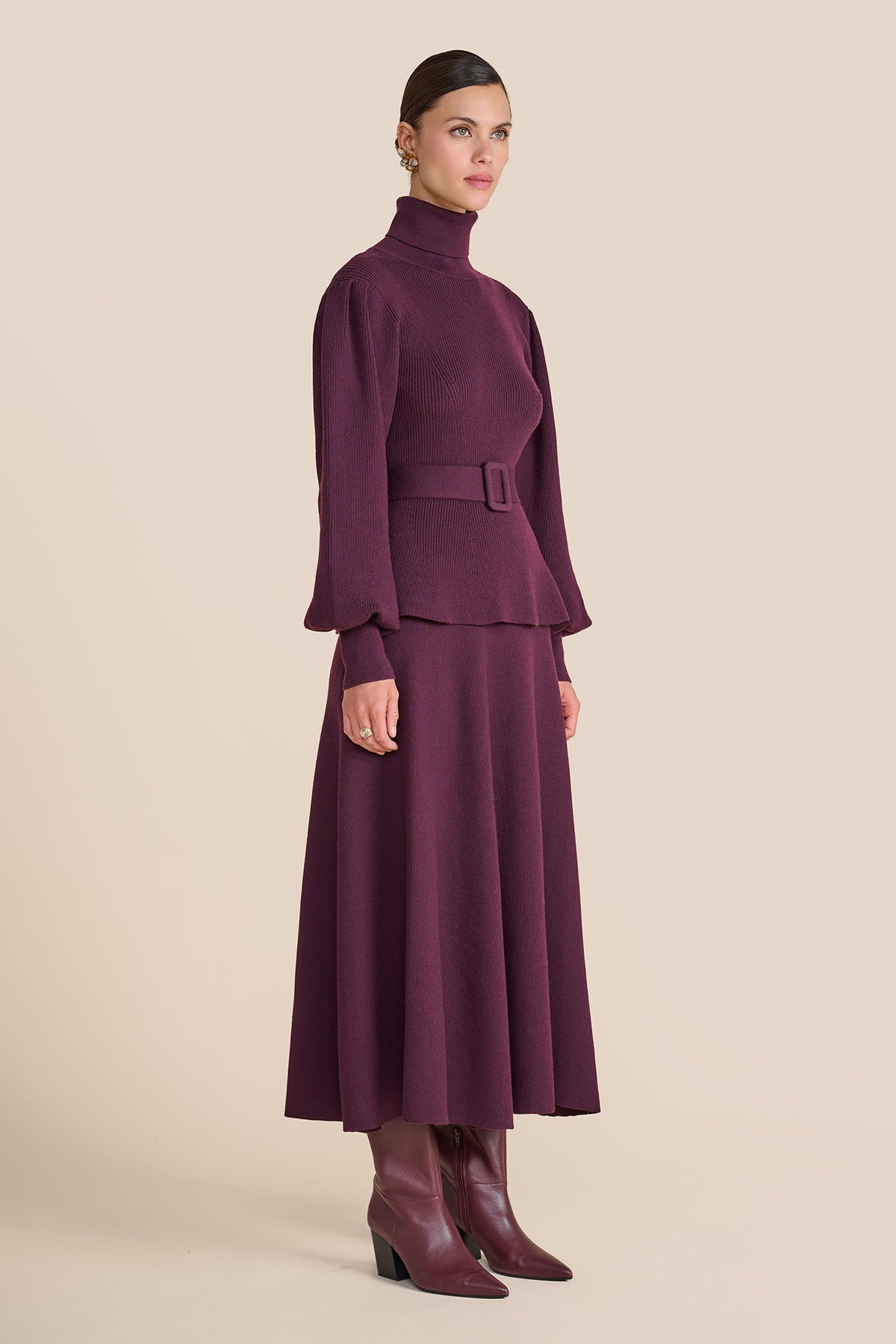 Eliza Plum Knit Skirt