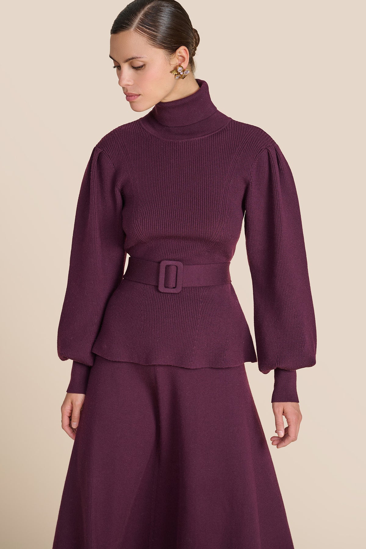 Eliza Plum Knit Skirt
