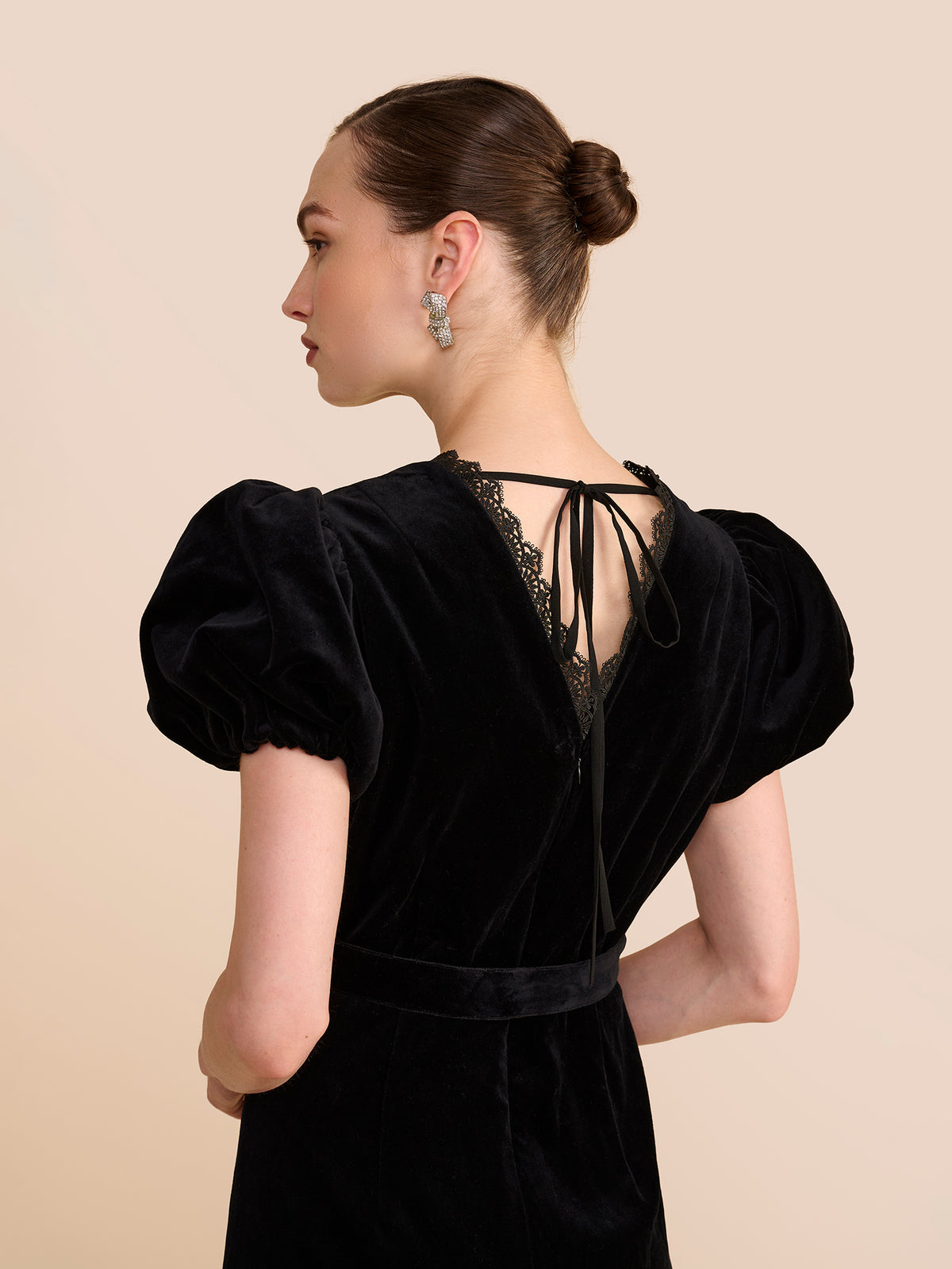 Elsie Black Velvet Dress