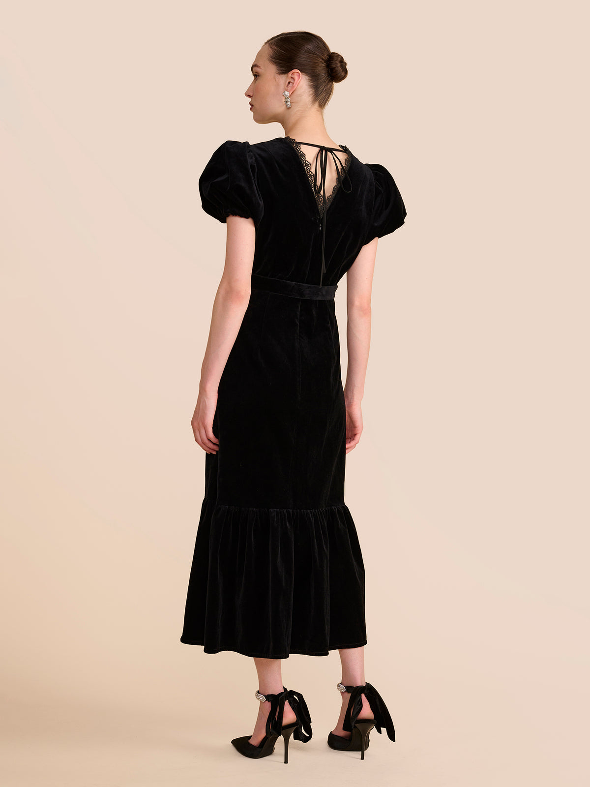 Elsie Black Velvet Dress