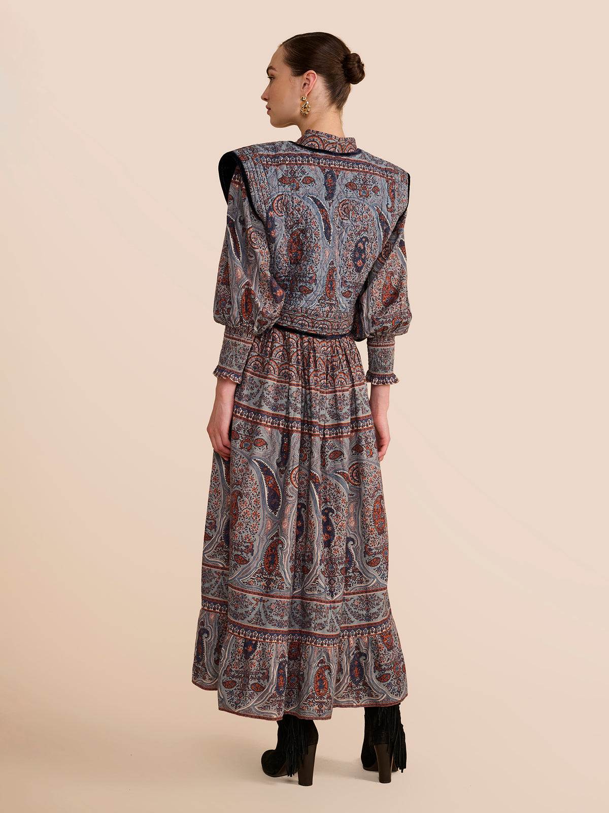 Gaia Blue Paisley Gilet