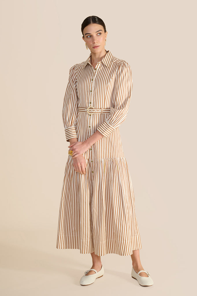 Helena Toffee Stripe Dress