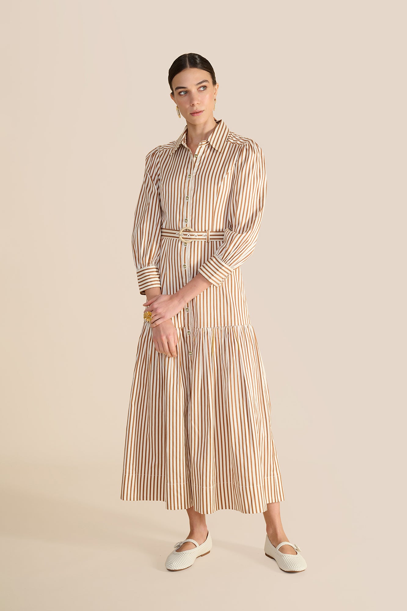 Helena Toffee Stripe Dress