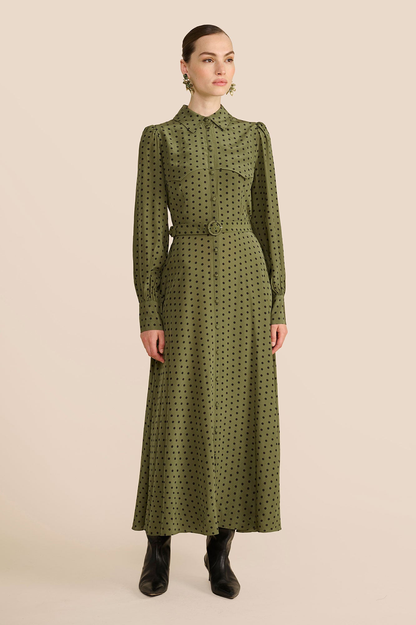 polka dot silk dress