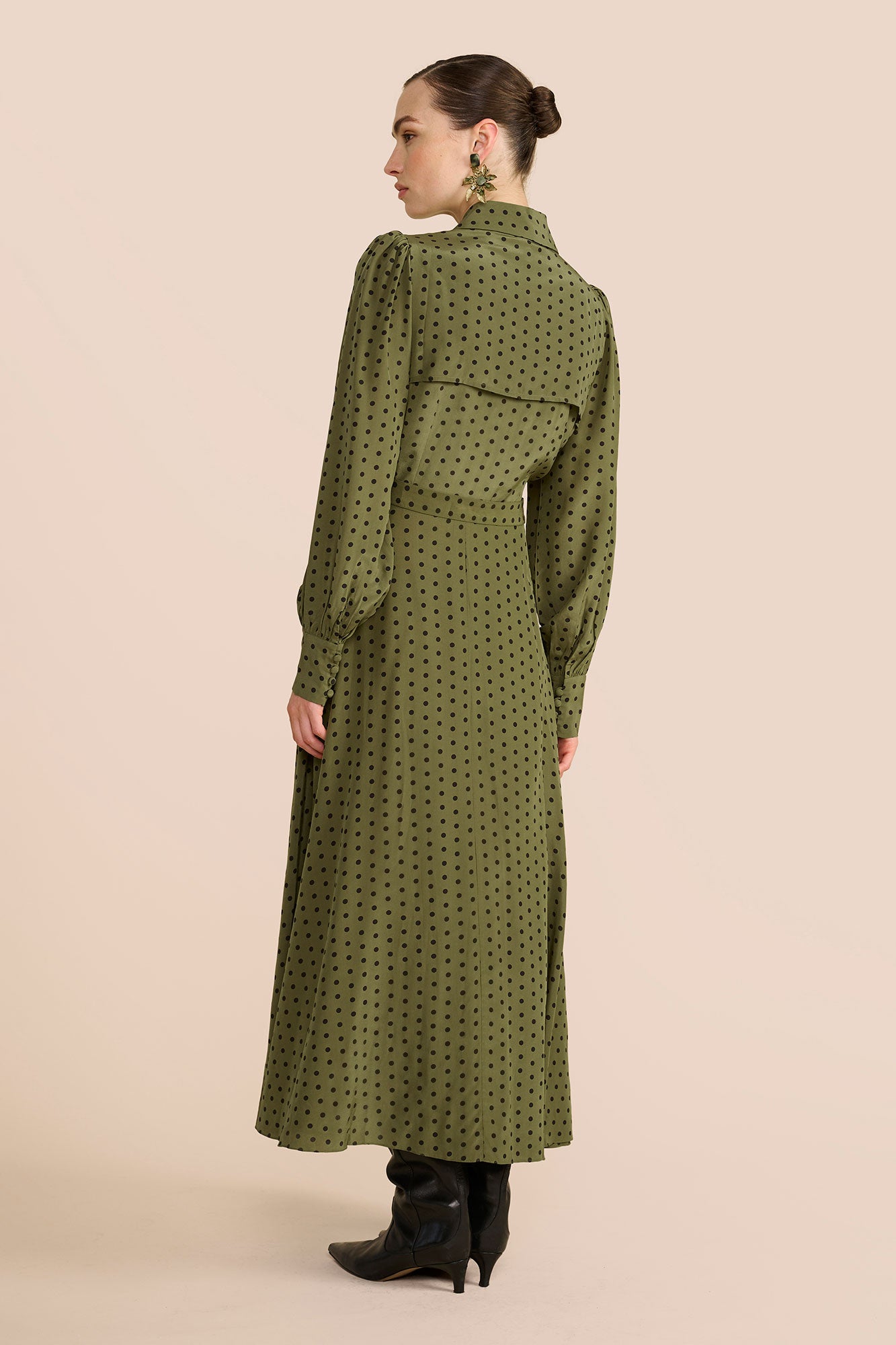 long sleeve silk dress