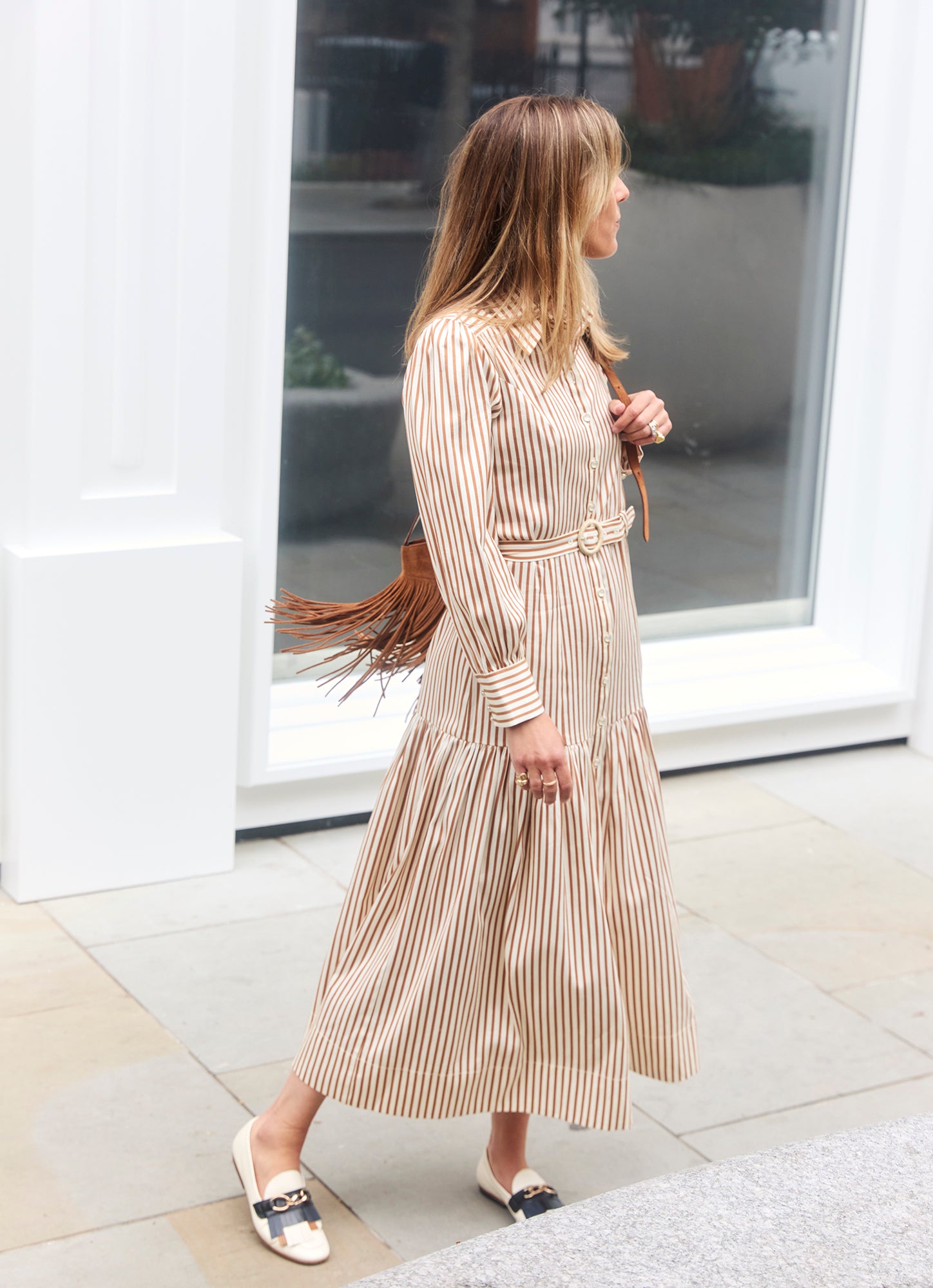 Helena Toffee Stripe Dress
