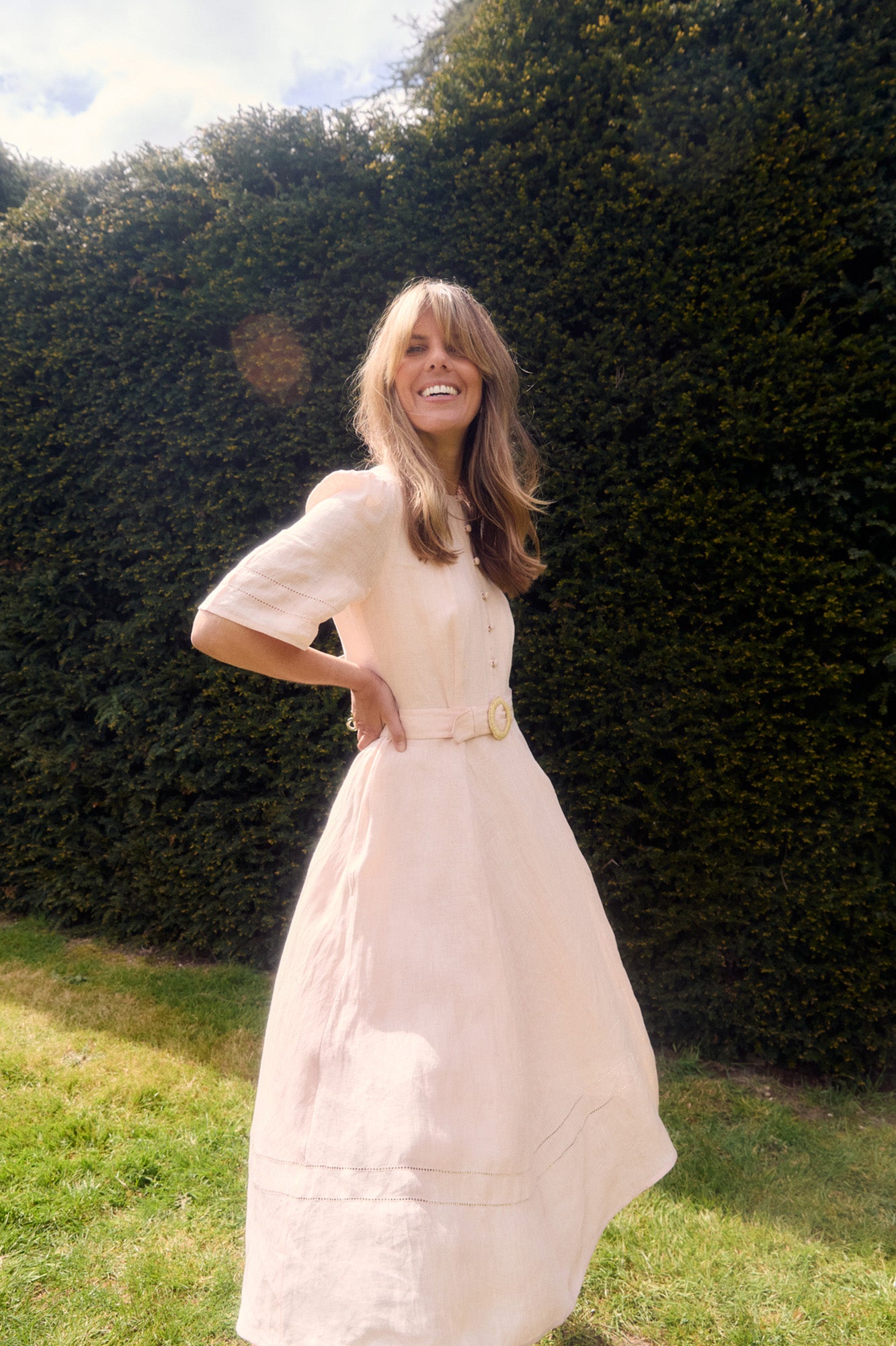 Aybra Linen Blush Dress