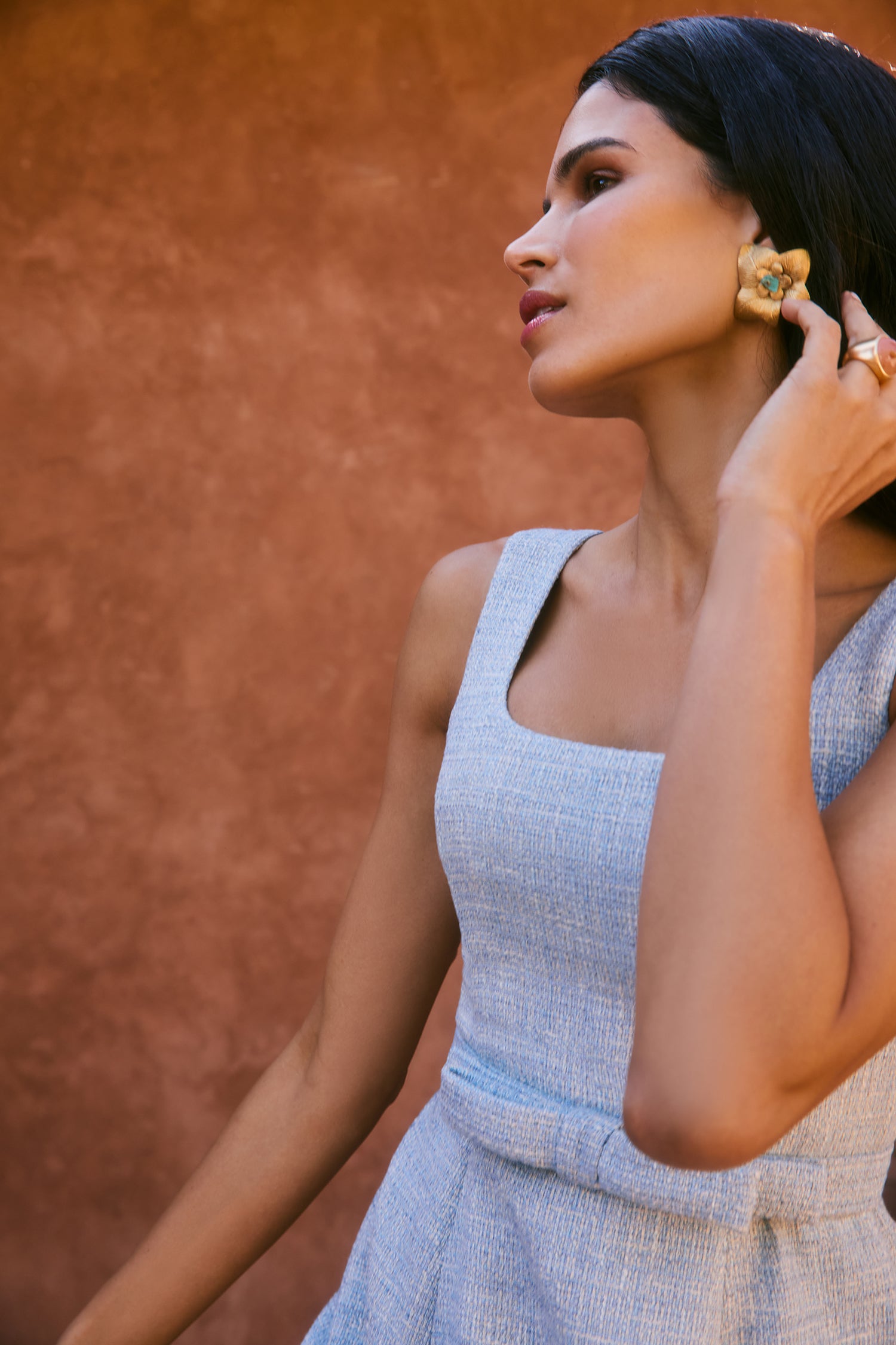 Juliet Pale Blue Boucle Dress