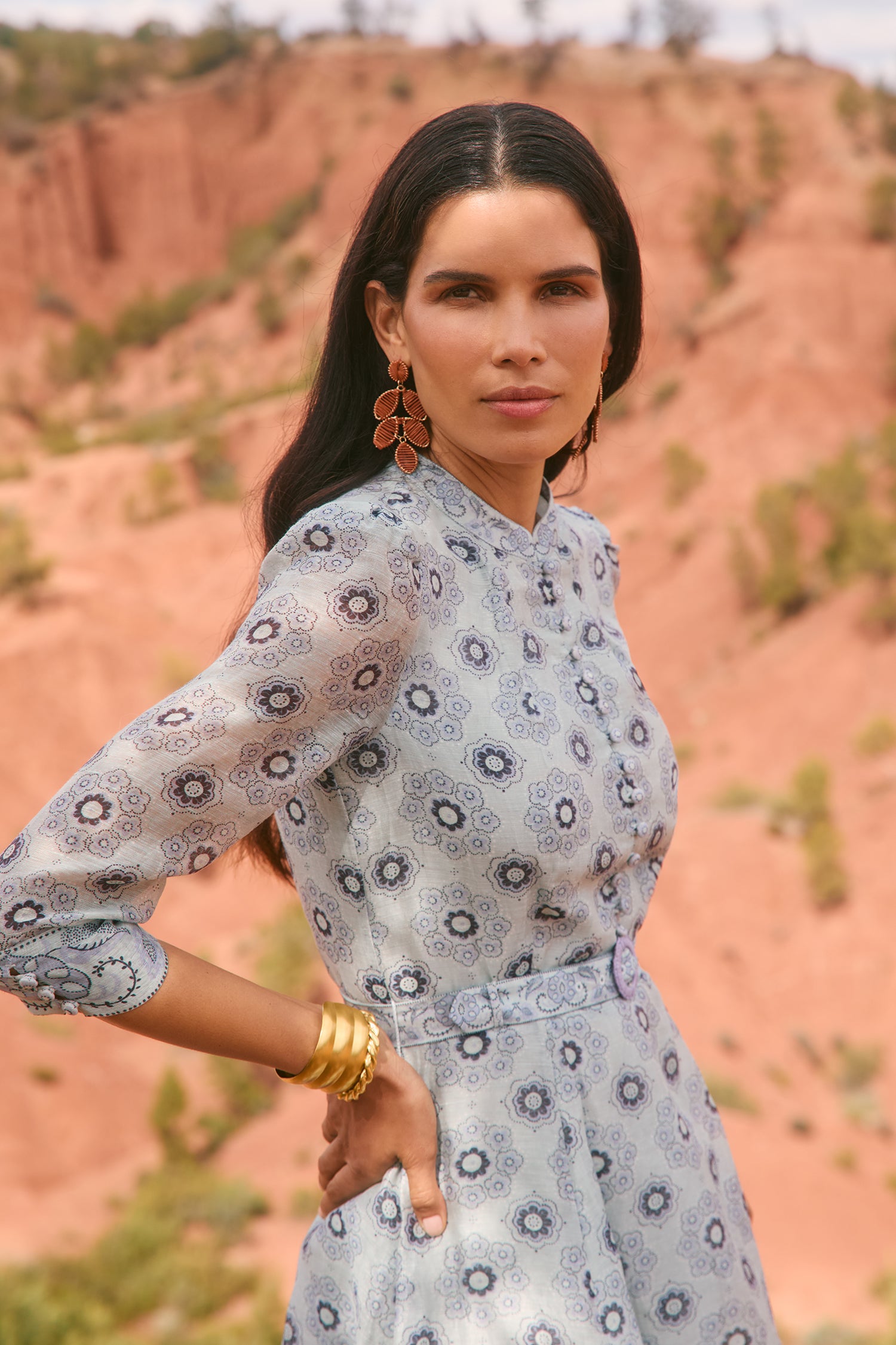 Josie Blue Floral Bandana Dress