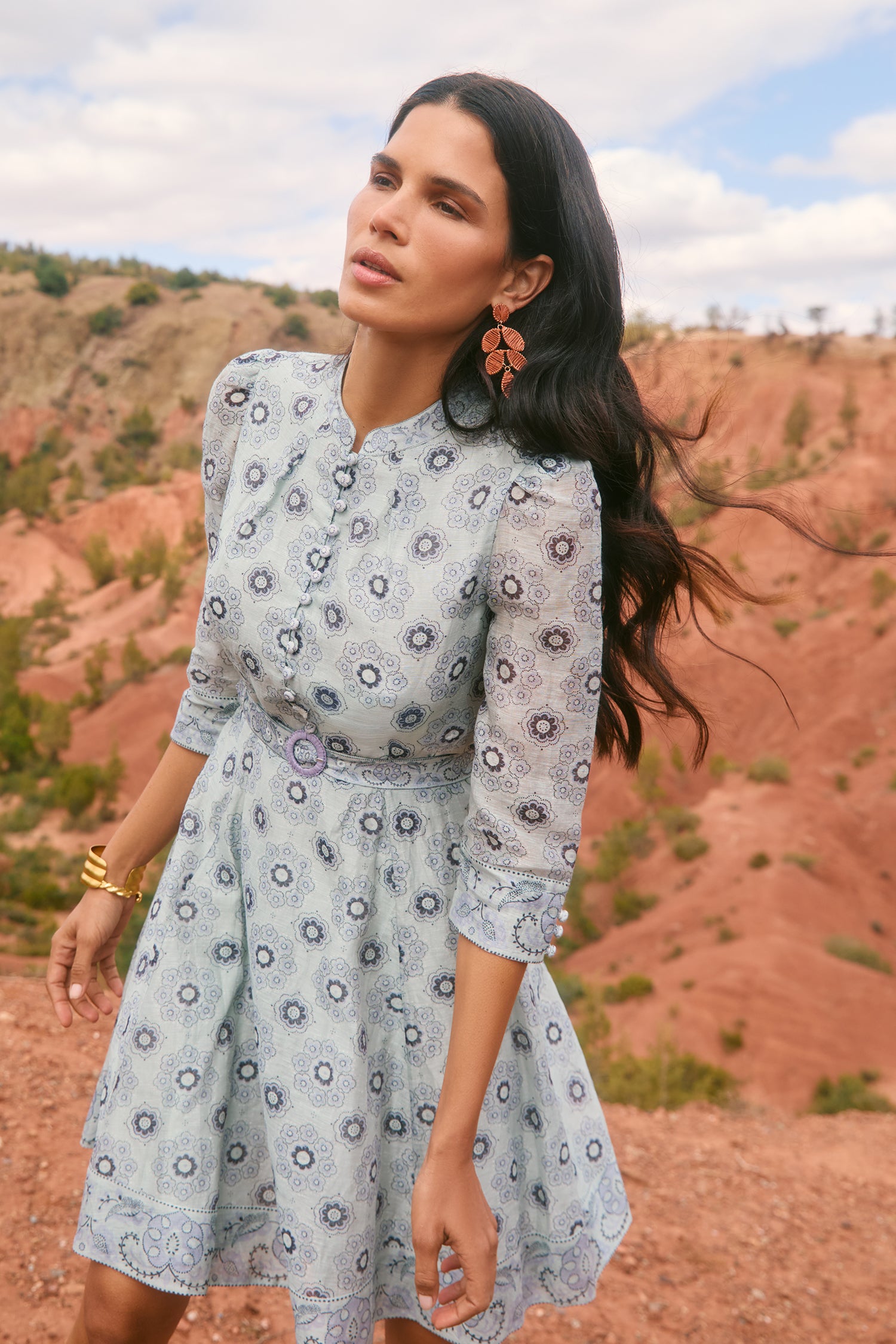 Josie Blue Floral Bandana Dress