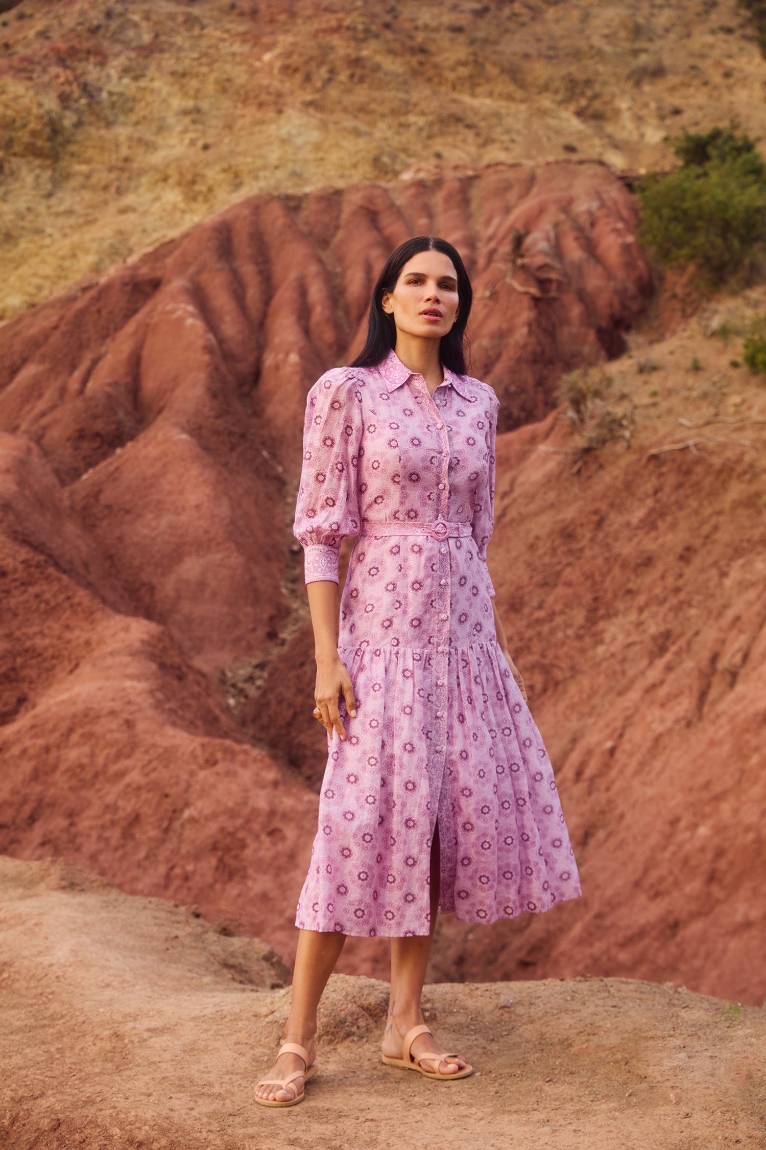 Helena Lilac Bandana Floral Dress