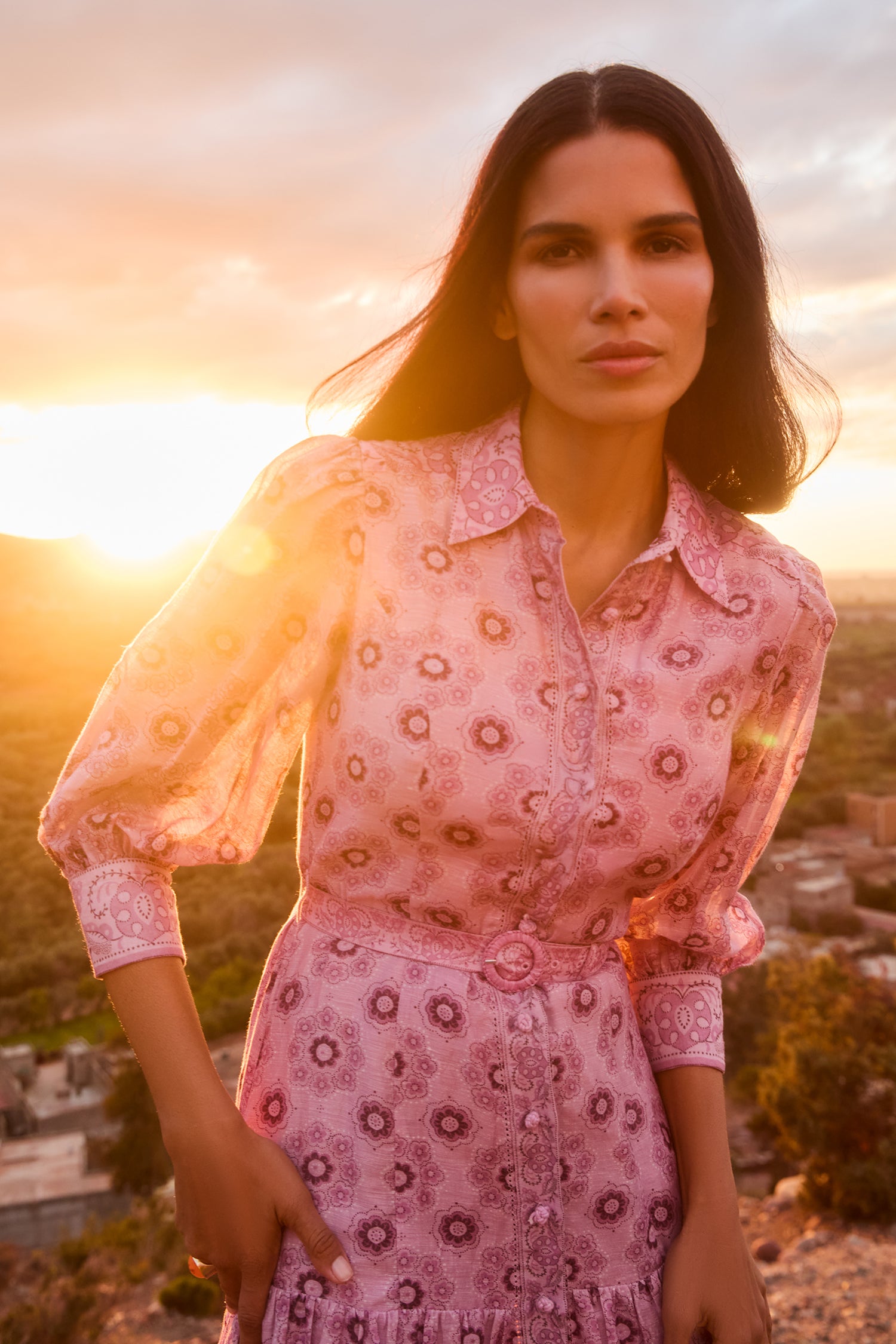 Helena Lilac Bandana Floral Dress