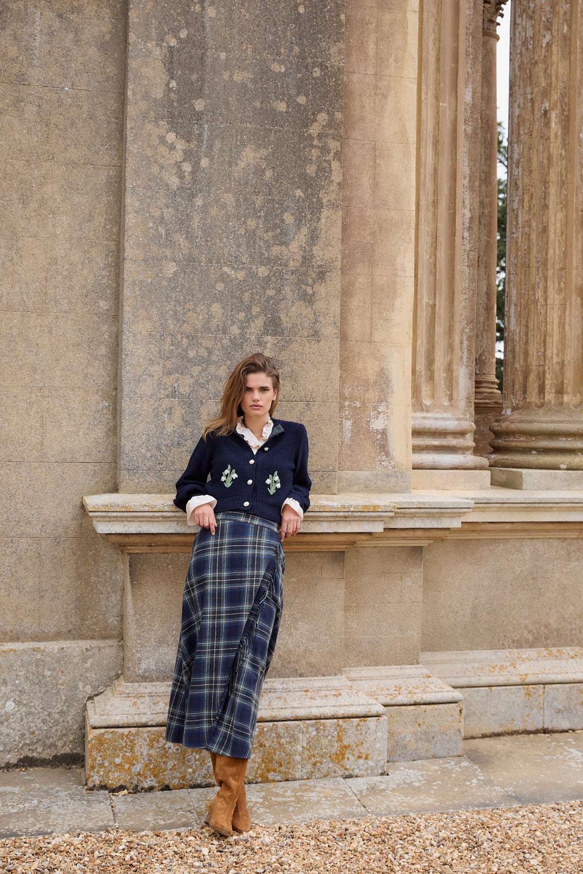 Seraphina Navy Tartan Skirt