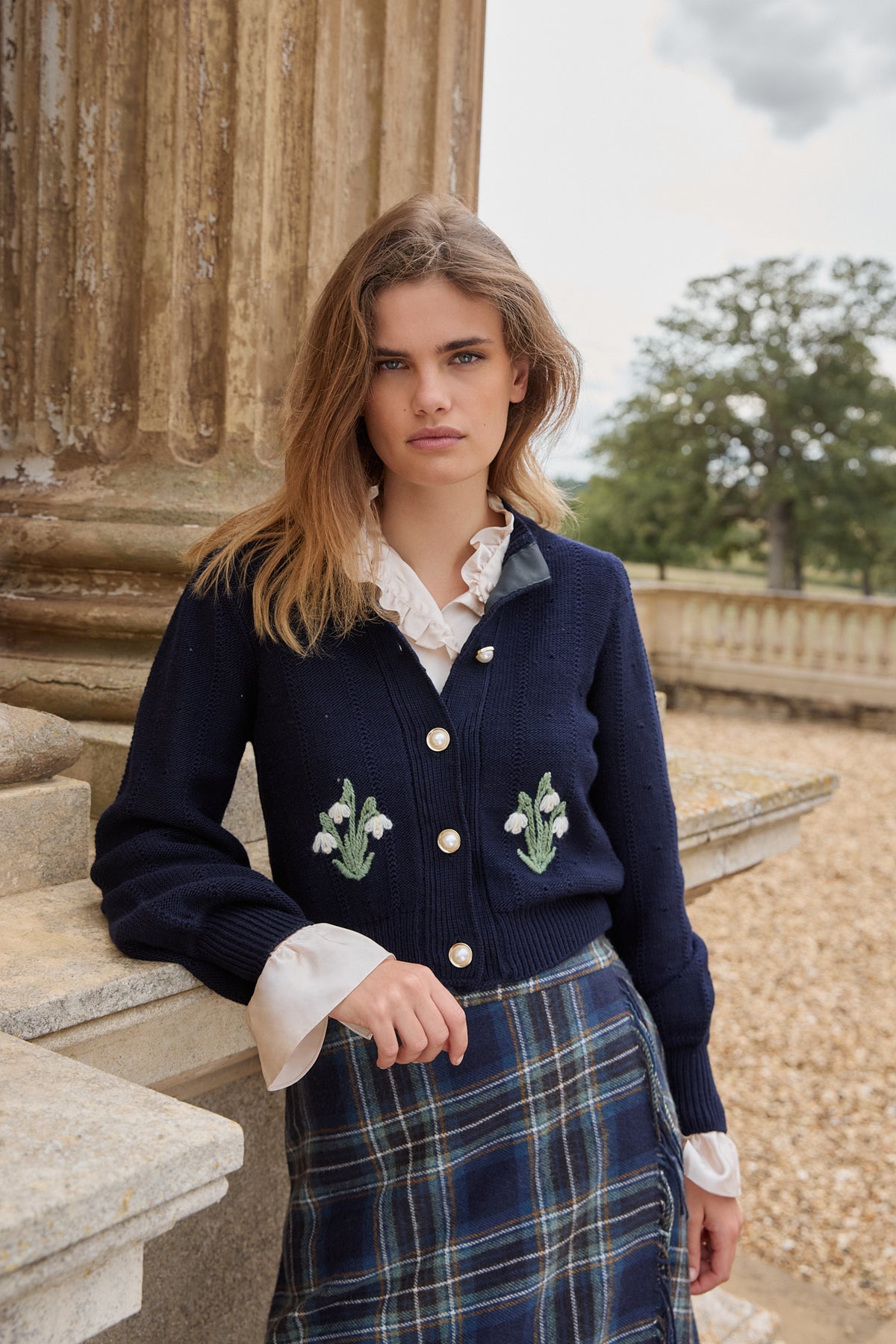 Seraphina Navy Tartan Skirt