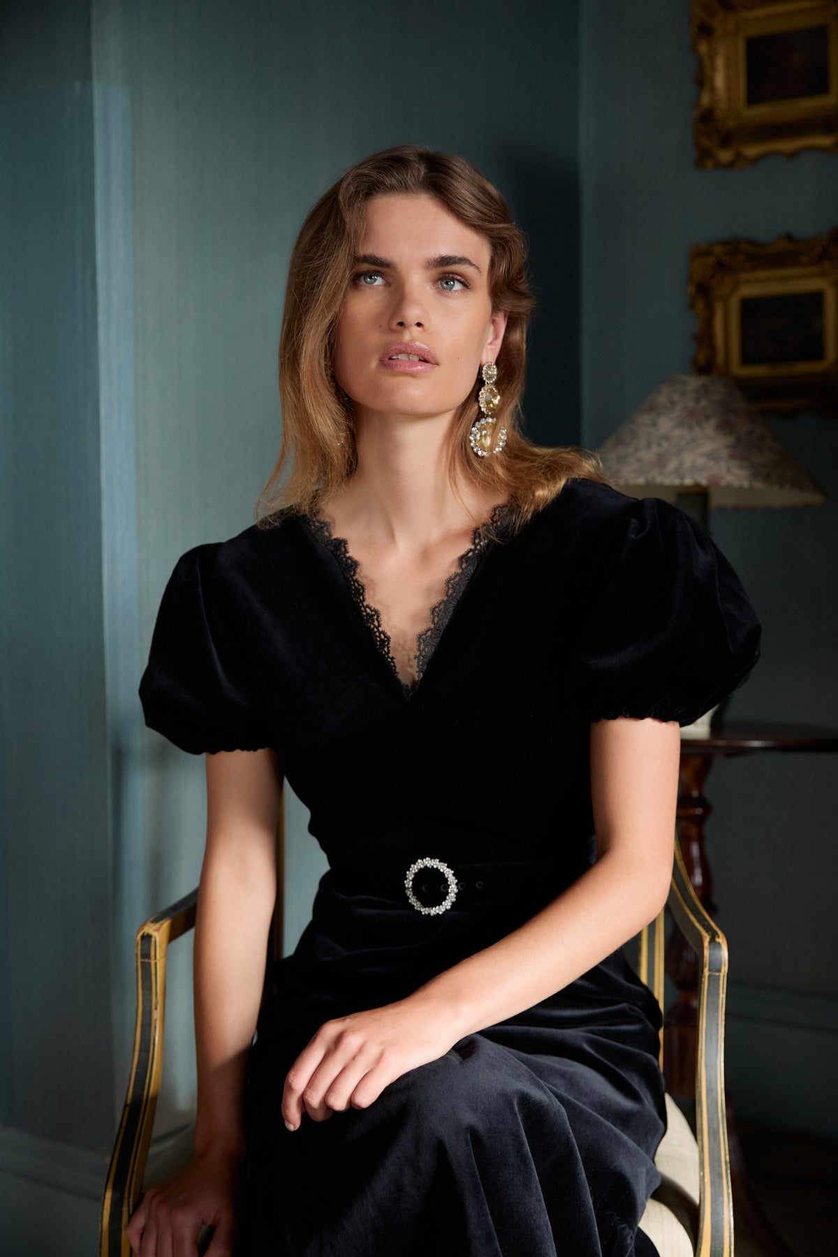 Elsie Black Velvet Dress
