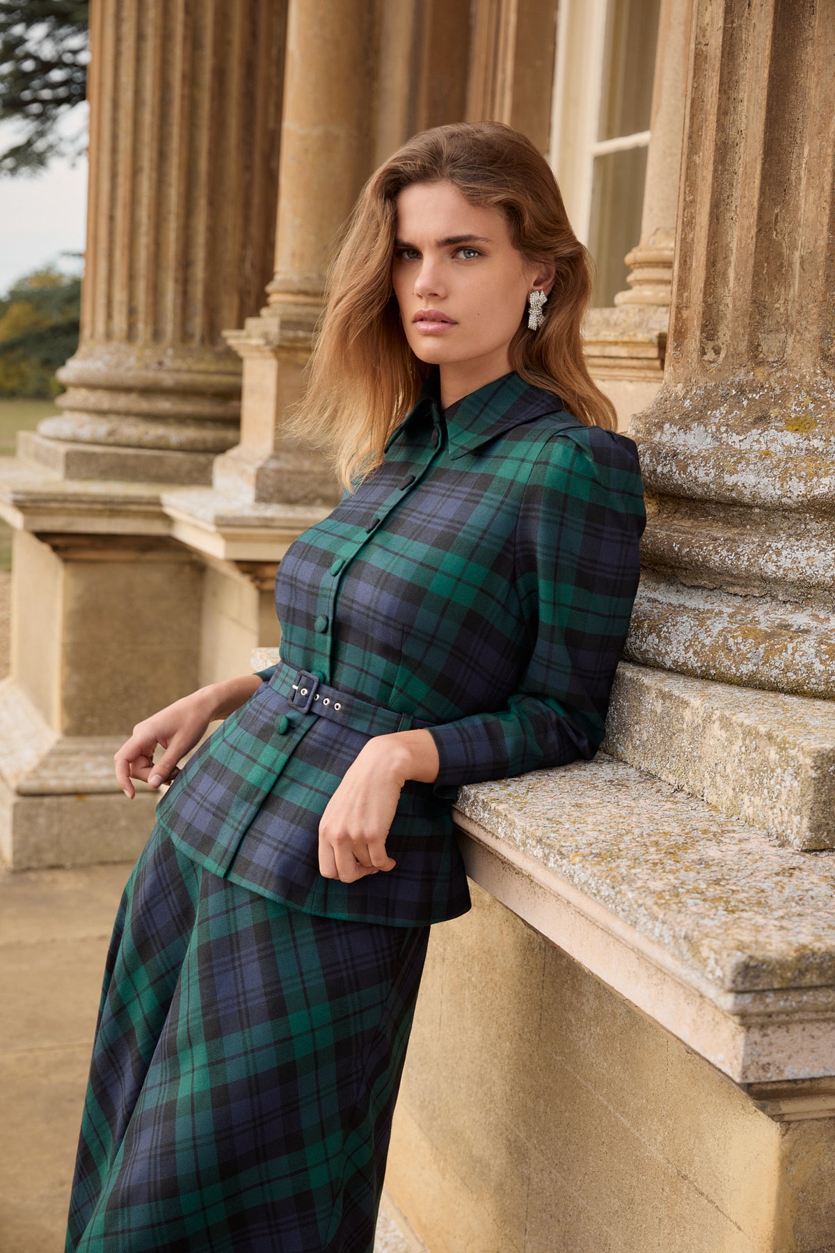 Esta Evergreen Tartan Skirt