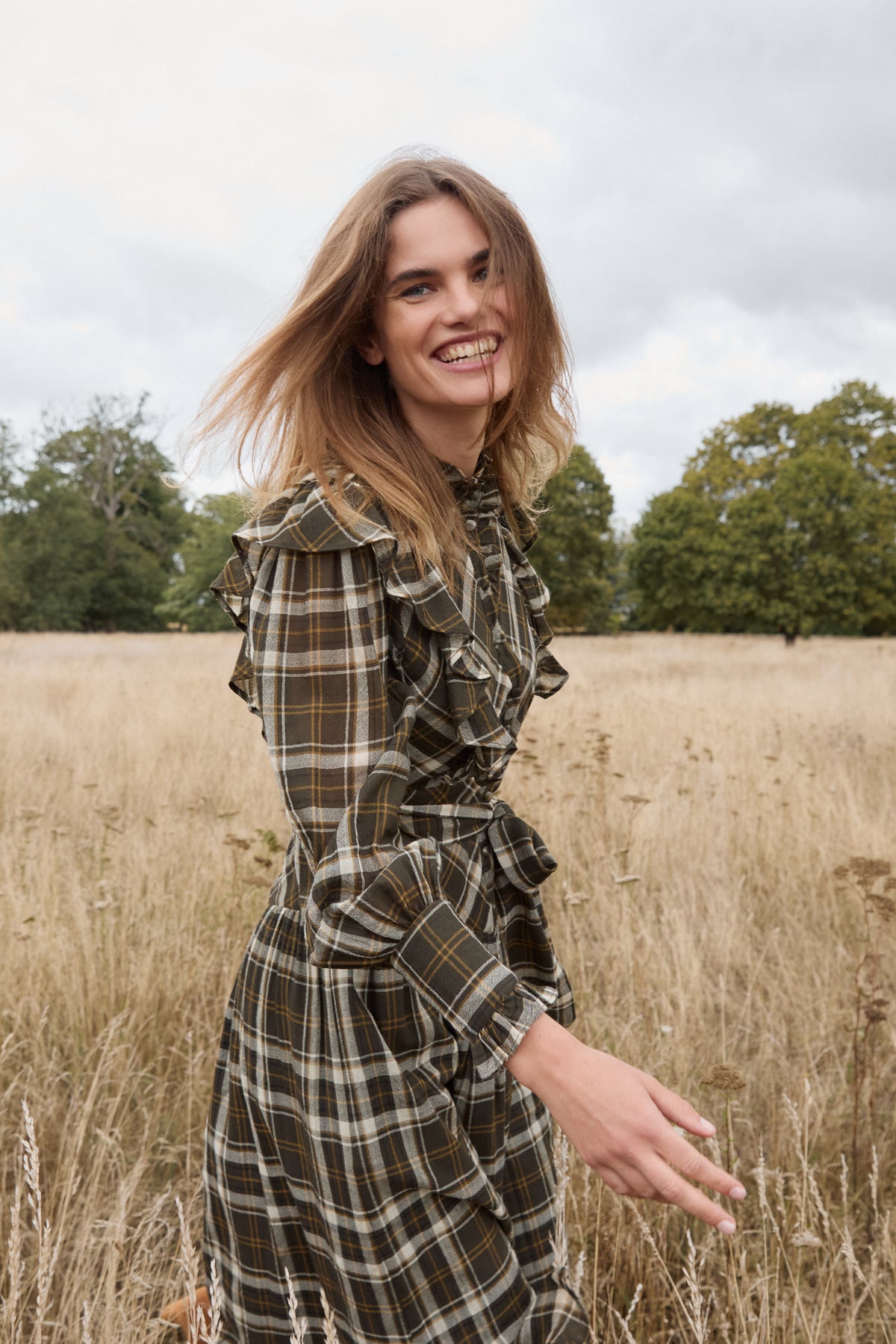 Diane Green Check Dress