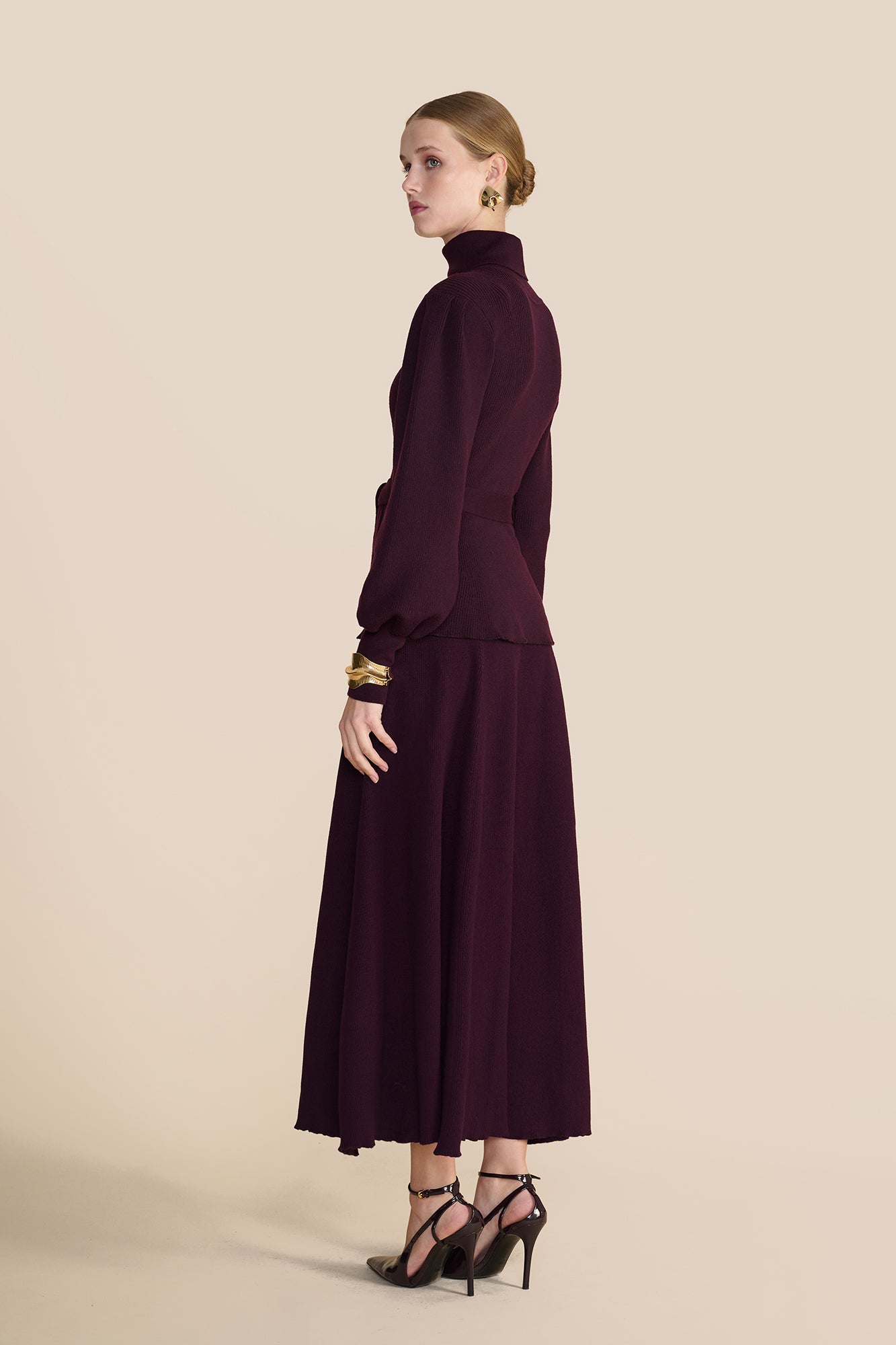 Eliza Knit Skirt Plum
