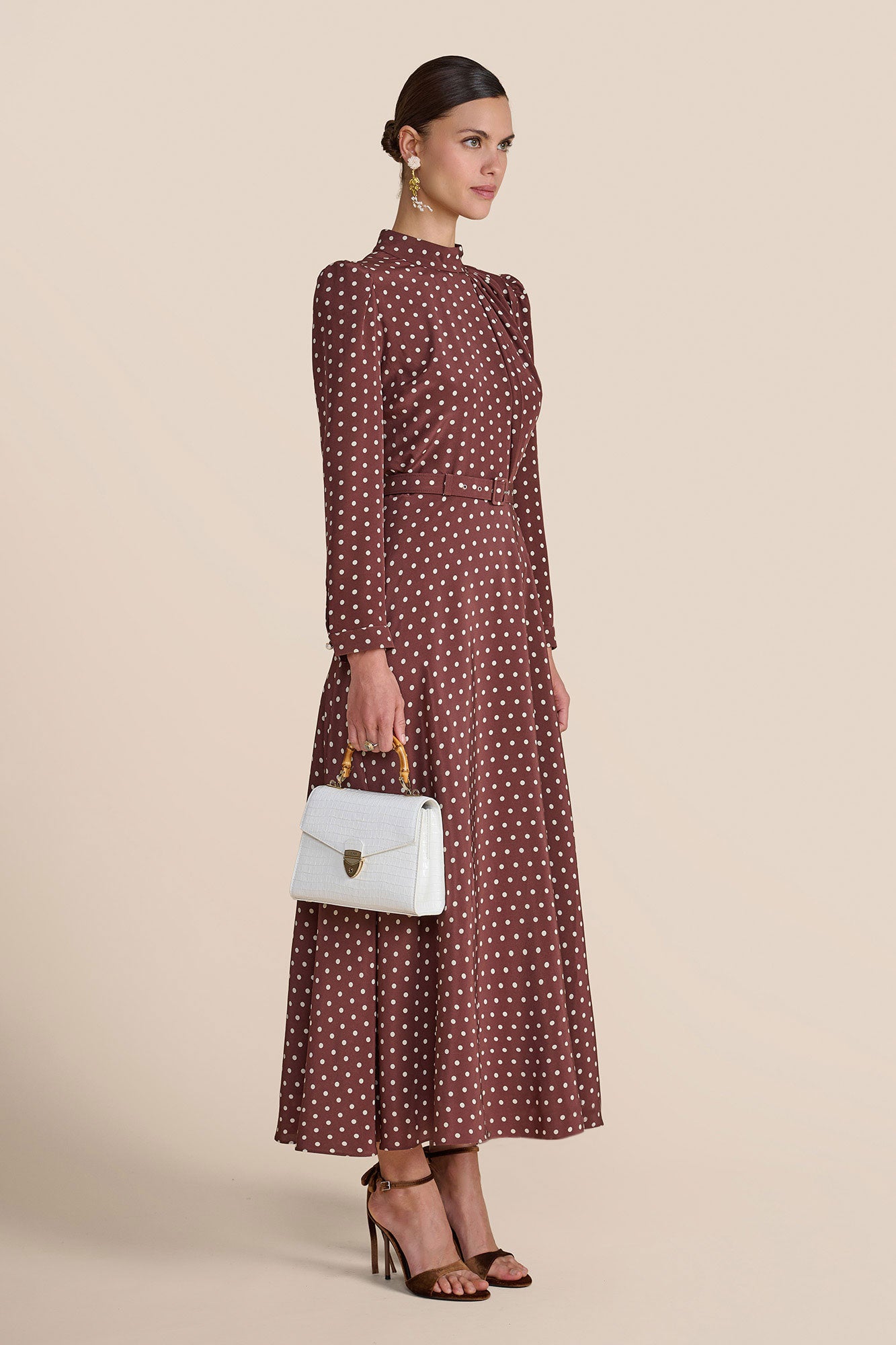 Lila Chocolate Polka Dot Dress