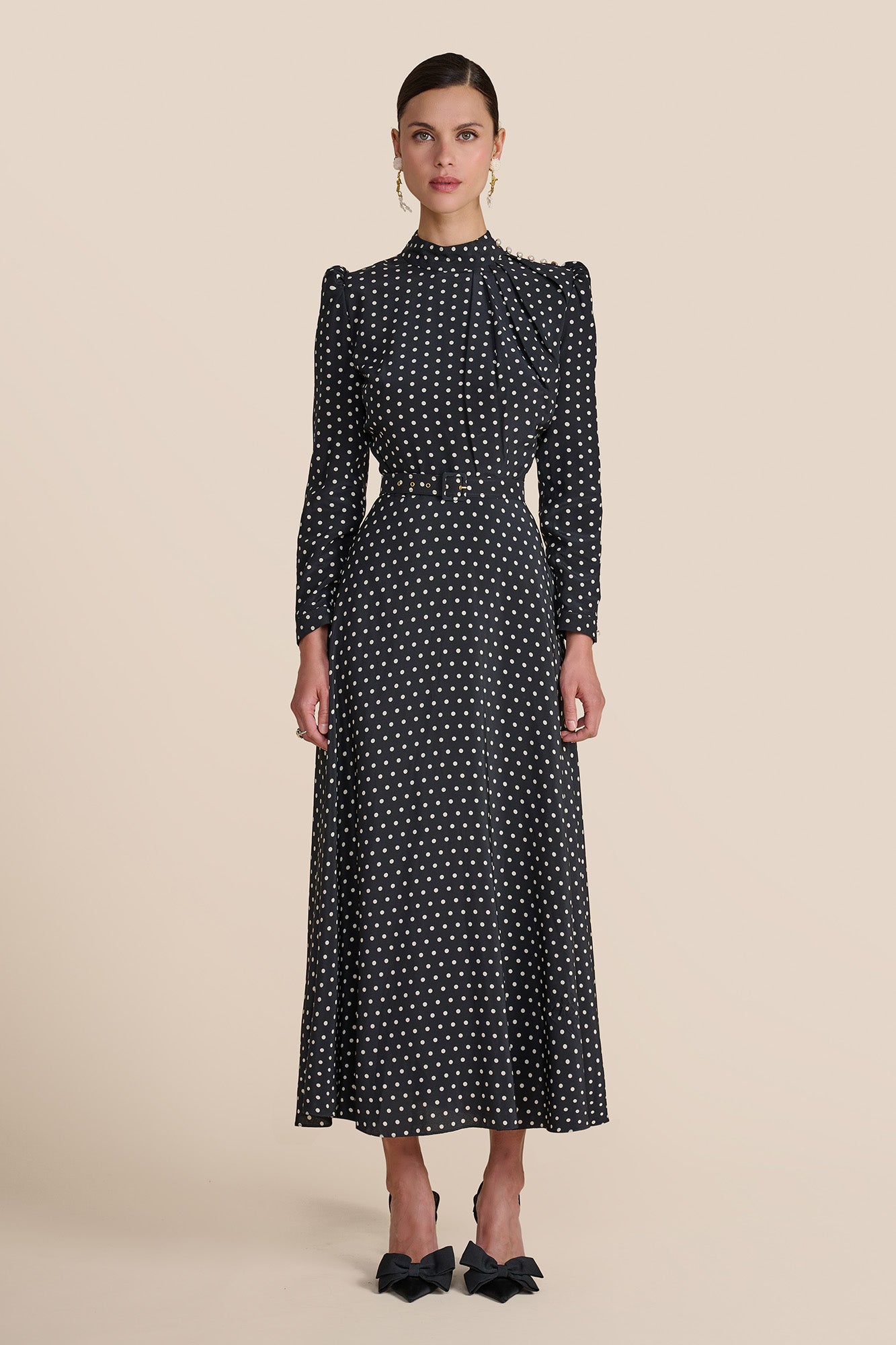 Lila Black Polka Dot Dress