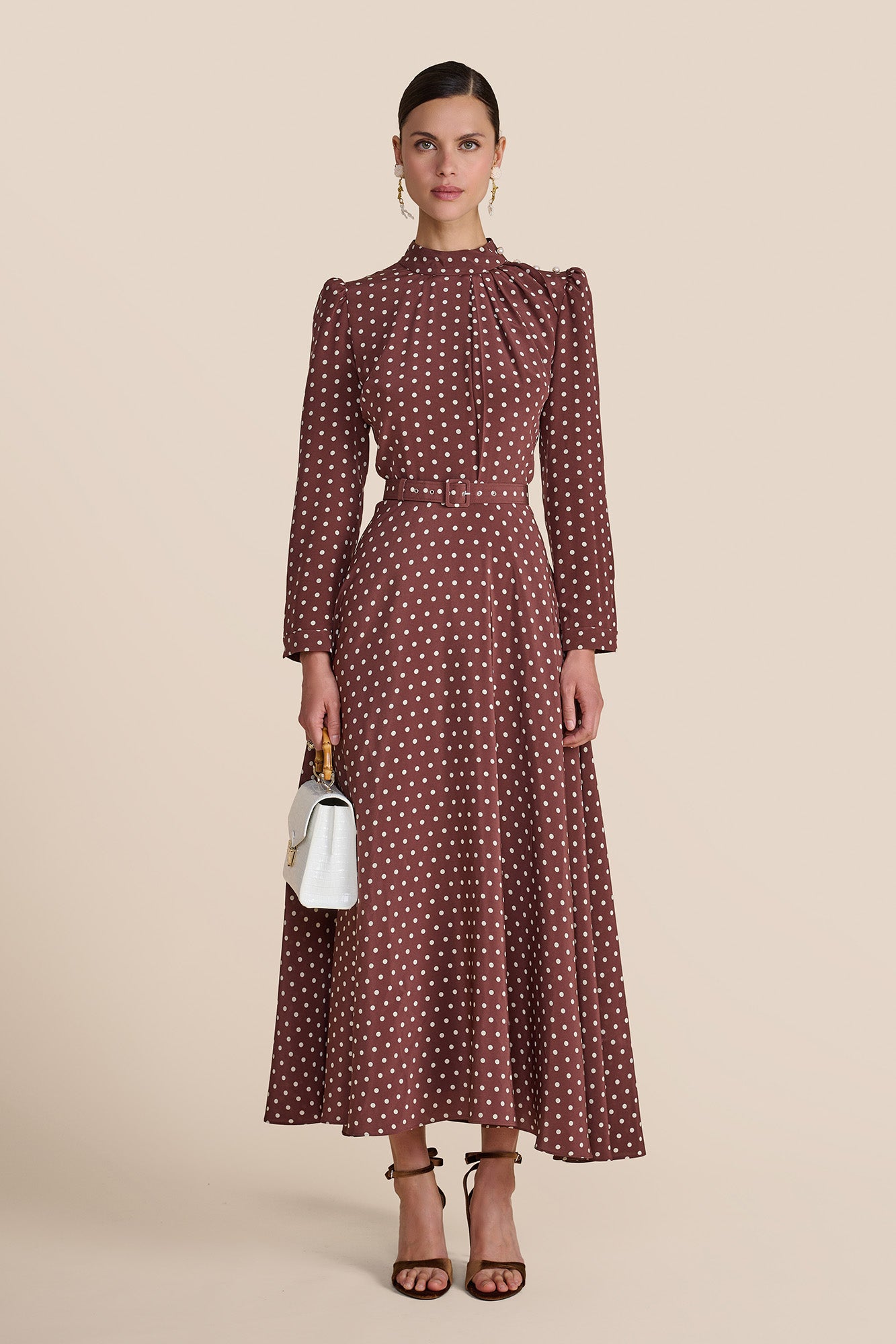 Lila Chocolate Polka Dot Dress