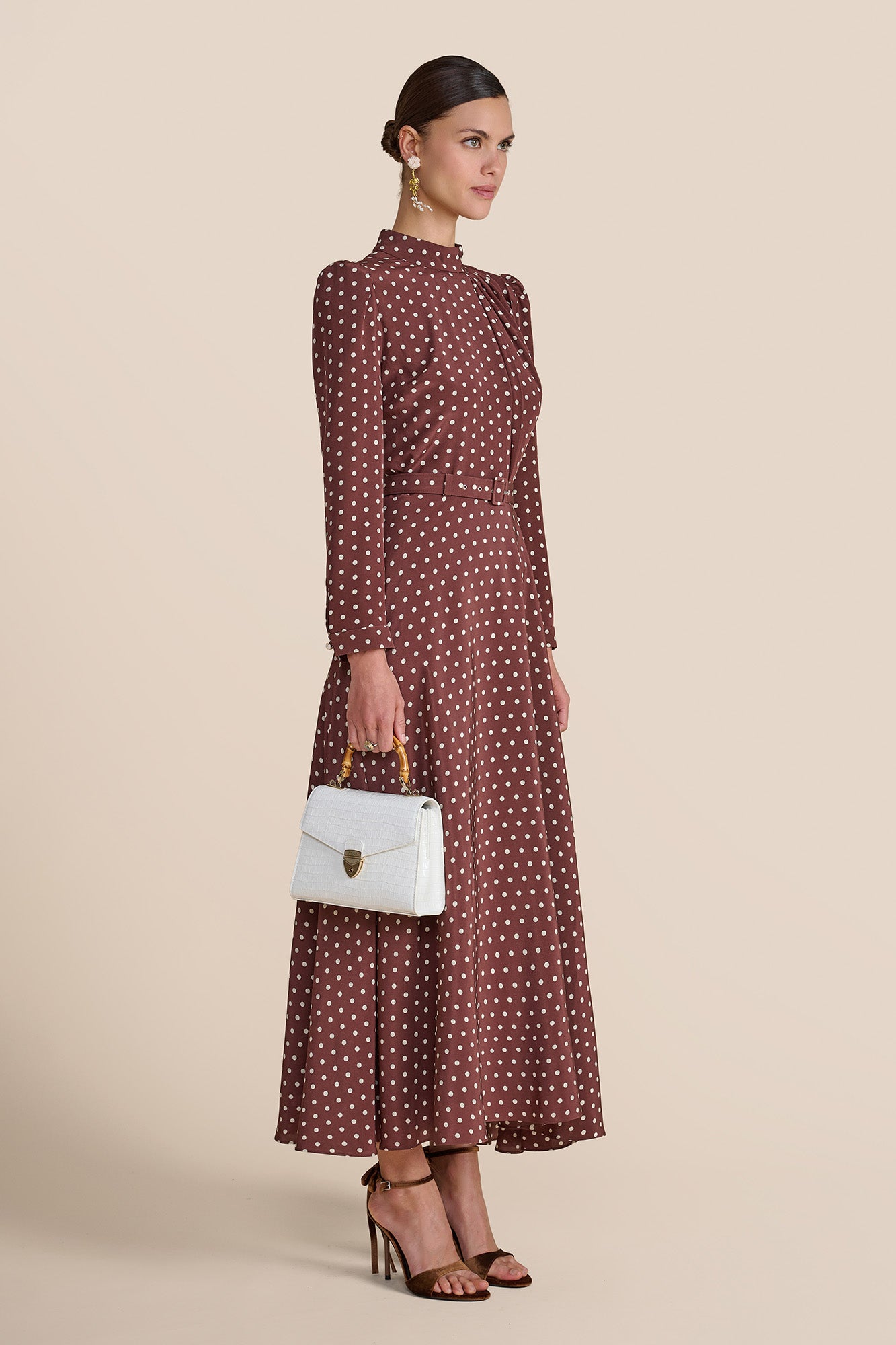 Lila Chocolate Polka Dot Dress