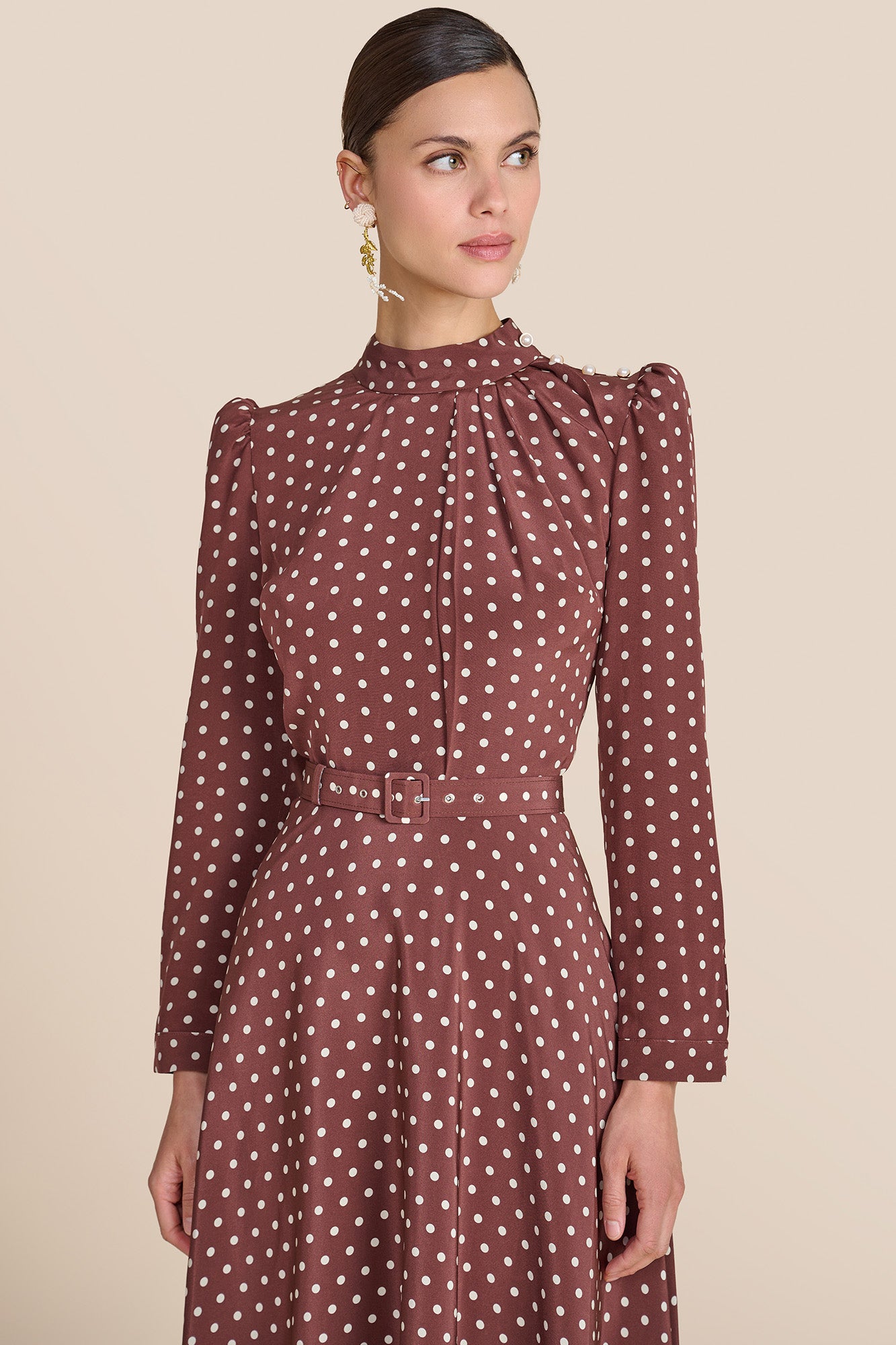 Lila Chocolate Polka Dot Dress