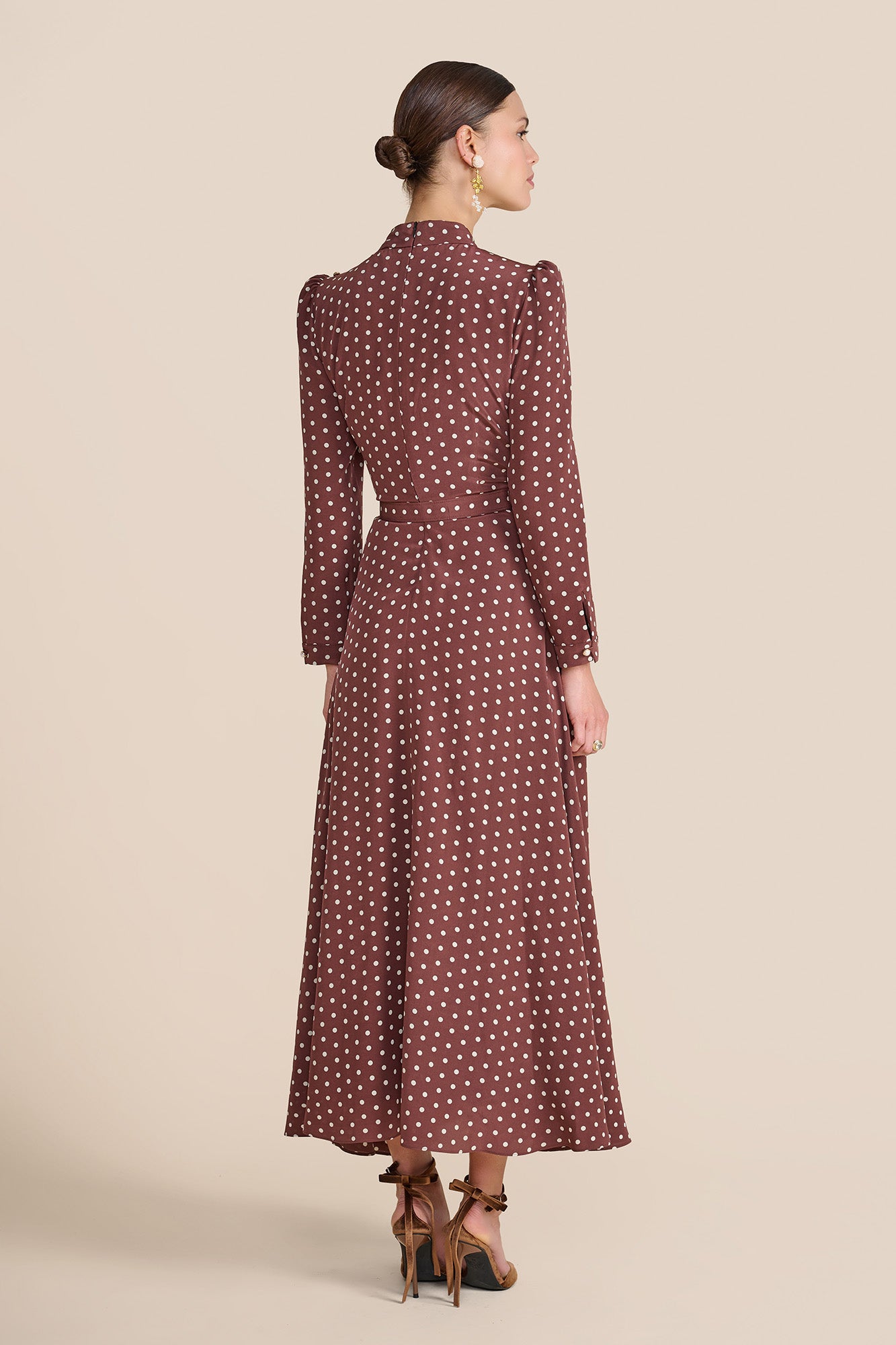 Lila Chocolate Polka Dot Dress