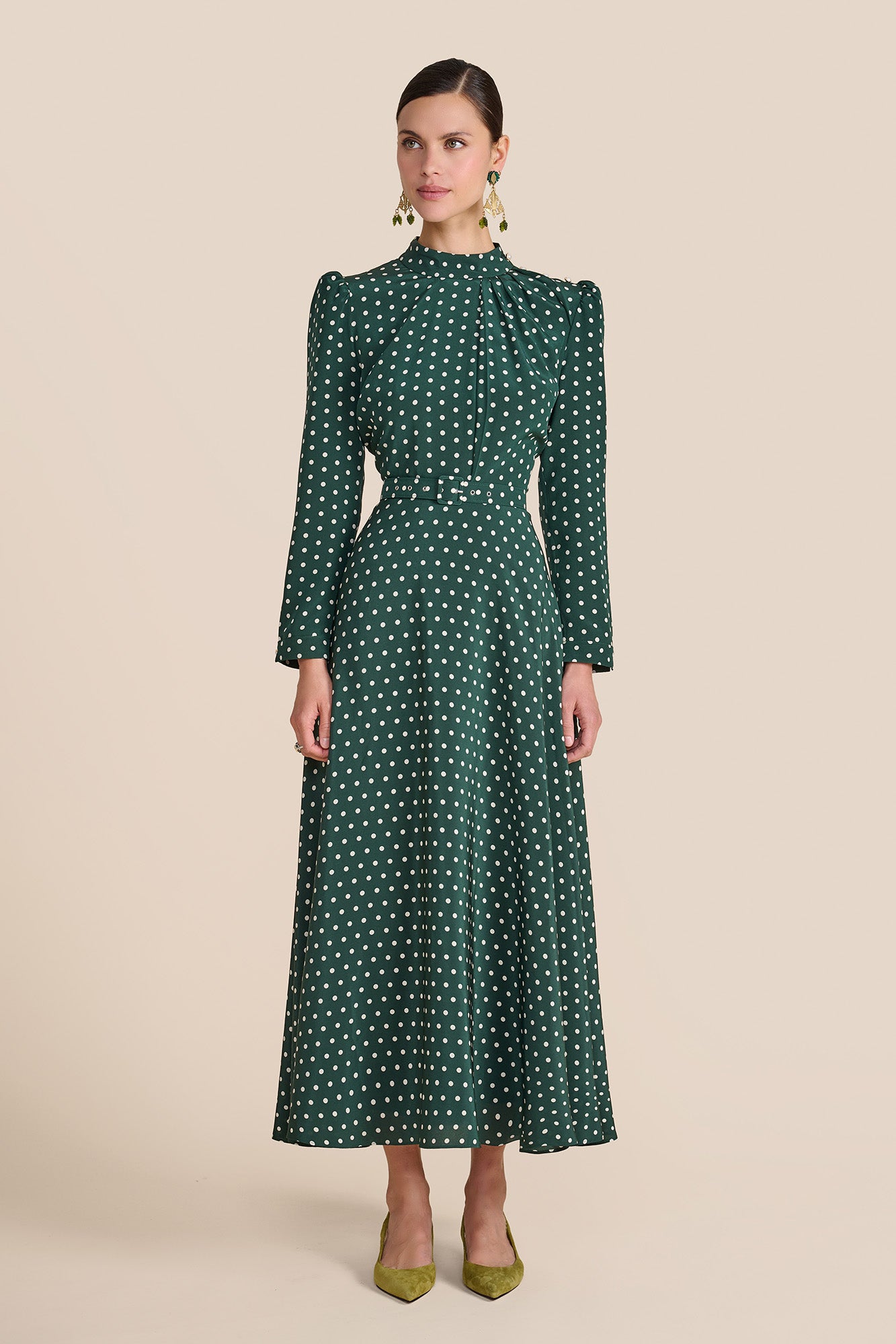 Lila Evergreen Polka Dot Dress